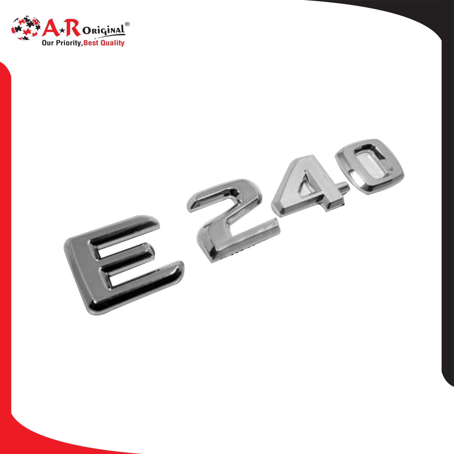 E240 Emblem Med 1.5x6inch-3x15cm Chrome IP Badge