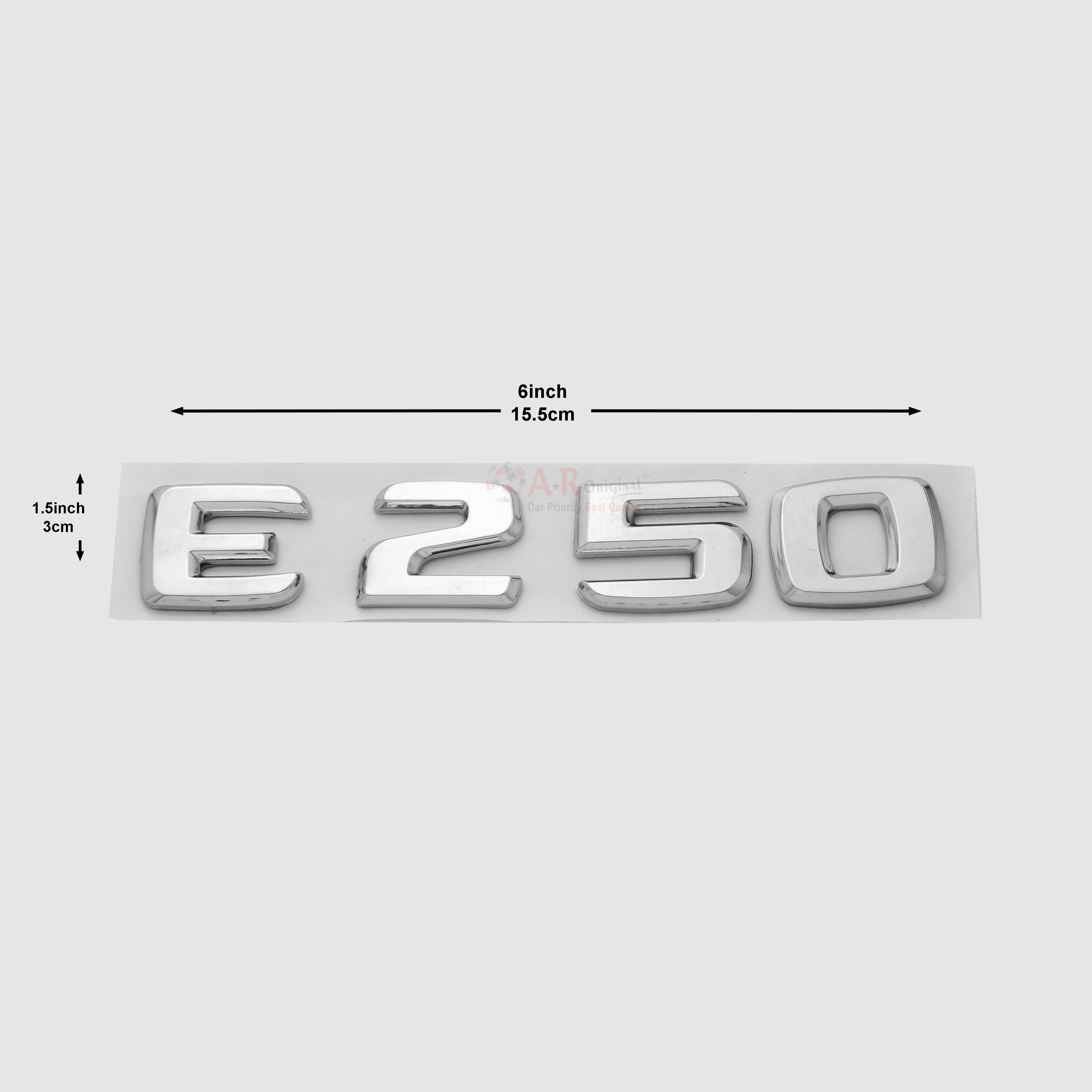 E250 Emblem Med 1.5x6inch-3.5x14cm Chrome IP Badge