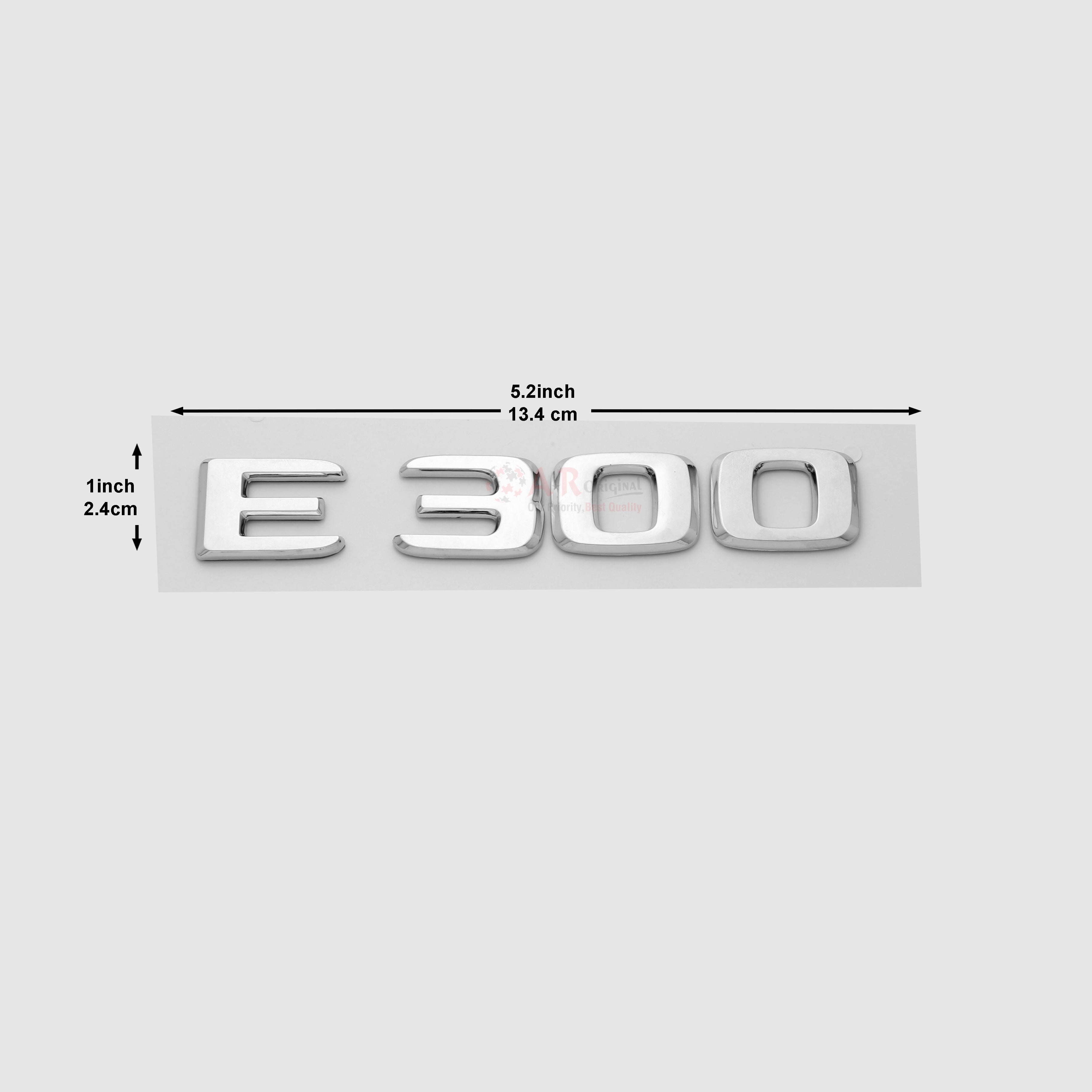 E300 Emblem Med 1.5x5inch-2.5x14cm Chrome IP Badge