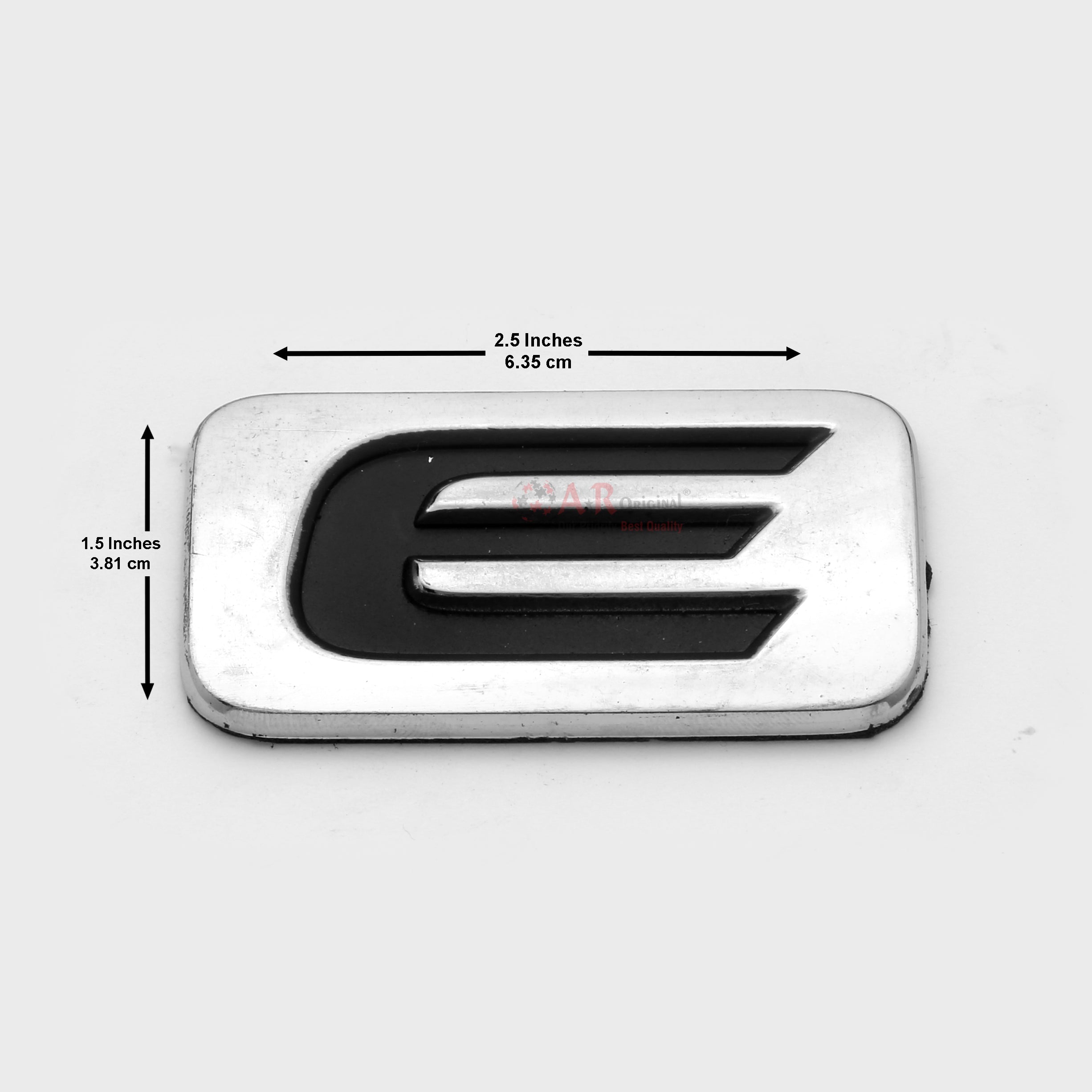 E Emblem 1.5x2.5inch-3.5x6.5cm Vigo Chrome LC Badge