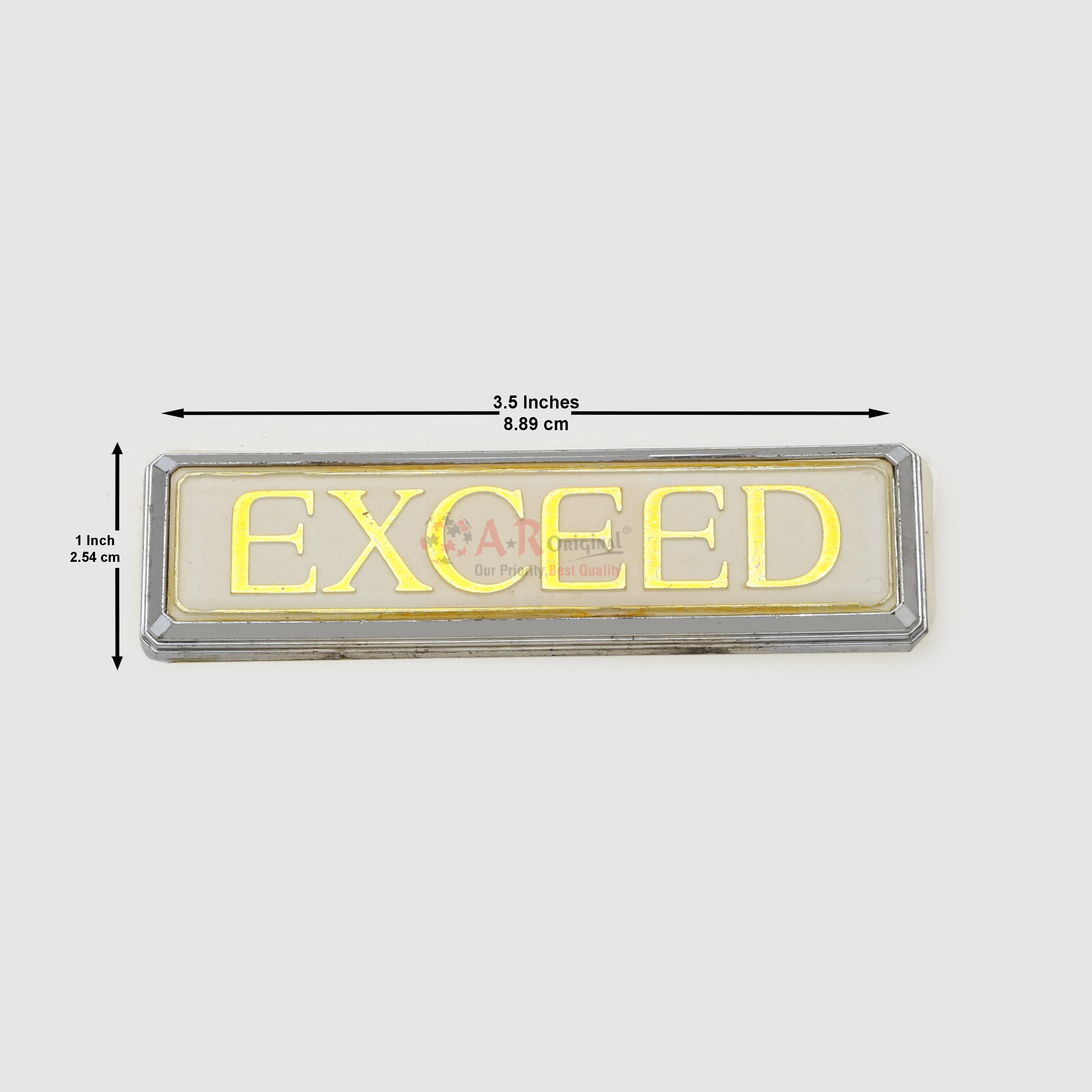 EXCEED Emblem 1x3.5inch-2.5x9cm Golden Chrome LC Badge