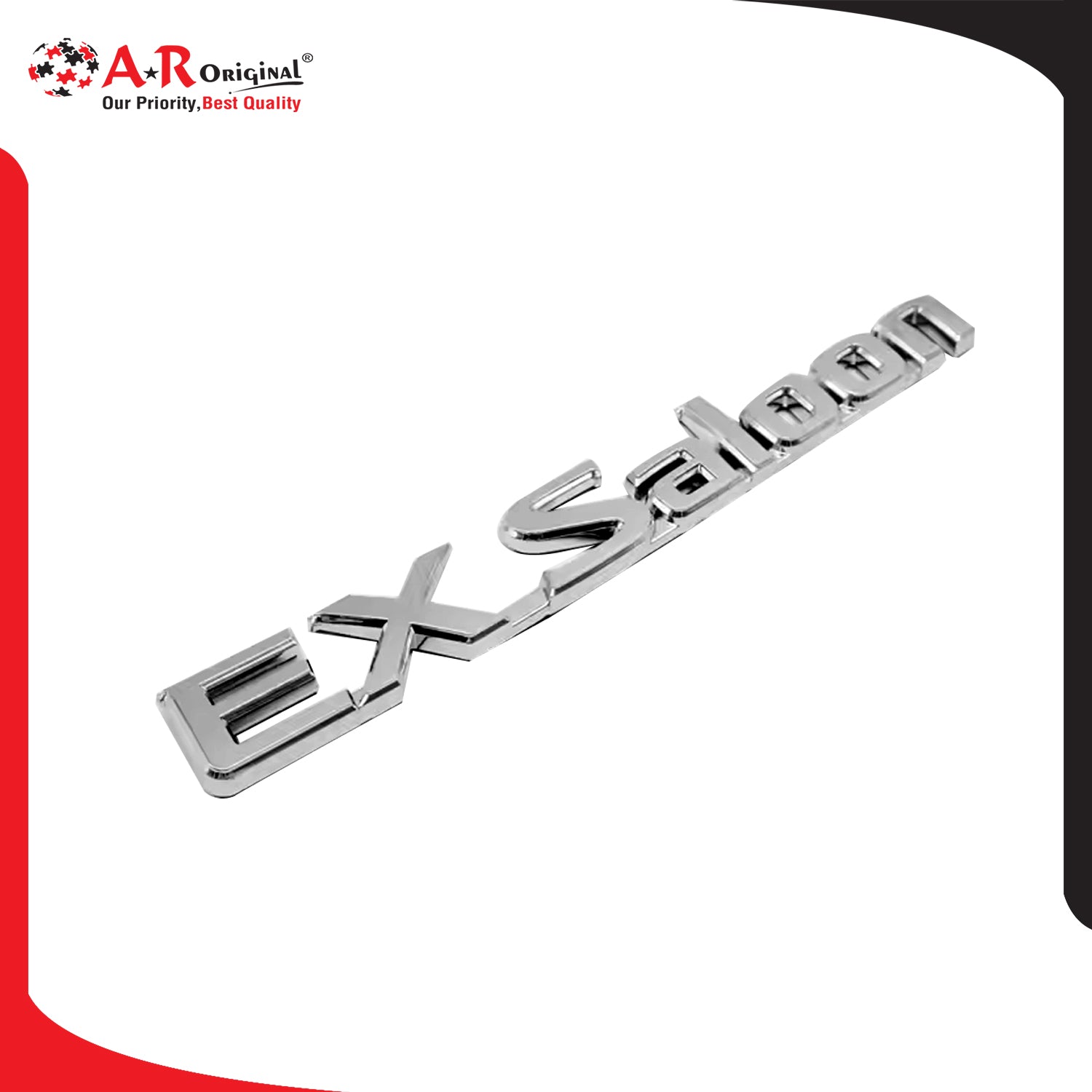 EXSaloon Emblem 1x7inch-2.5x17cm Chrome Thick IP Badge