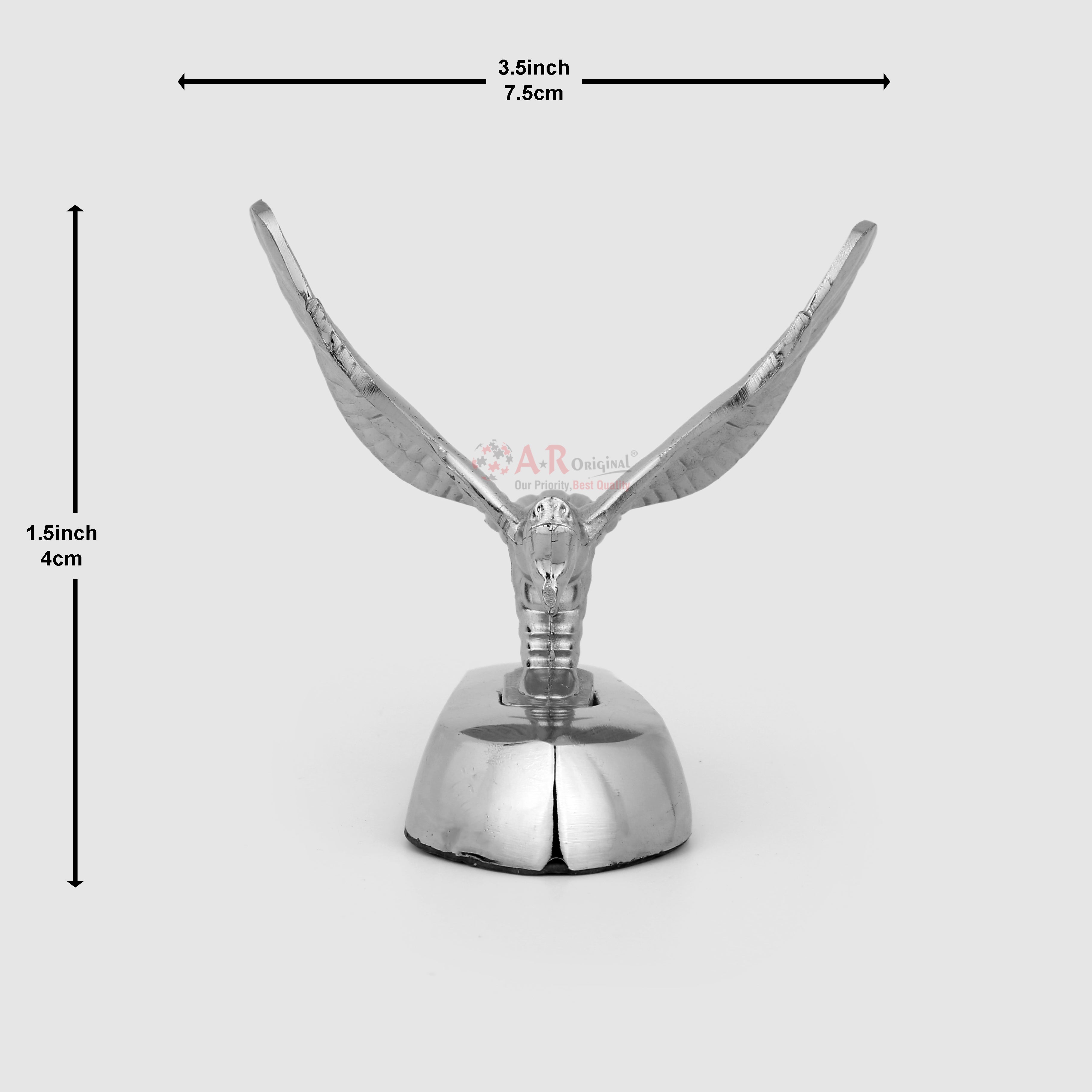Eagle Shaheen Hood Logo 1.5x3.5inch-4x7.5cm Metal Bonnet Emblem Movable Heavy Chrome IP Badge