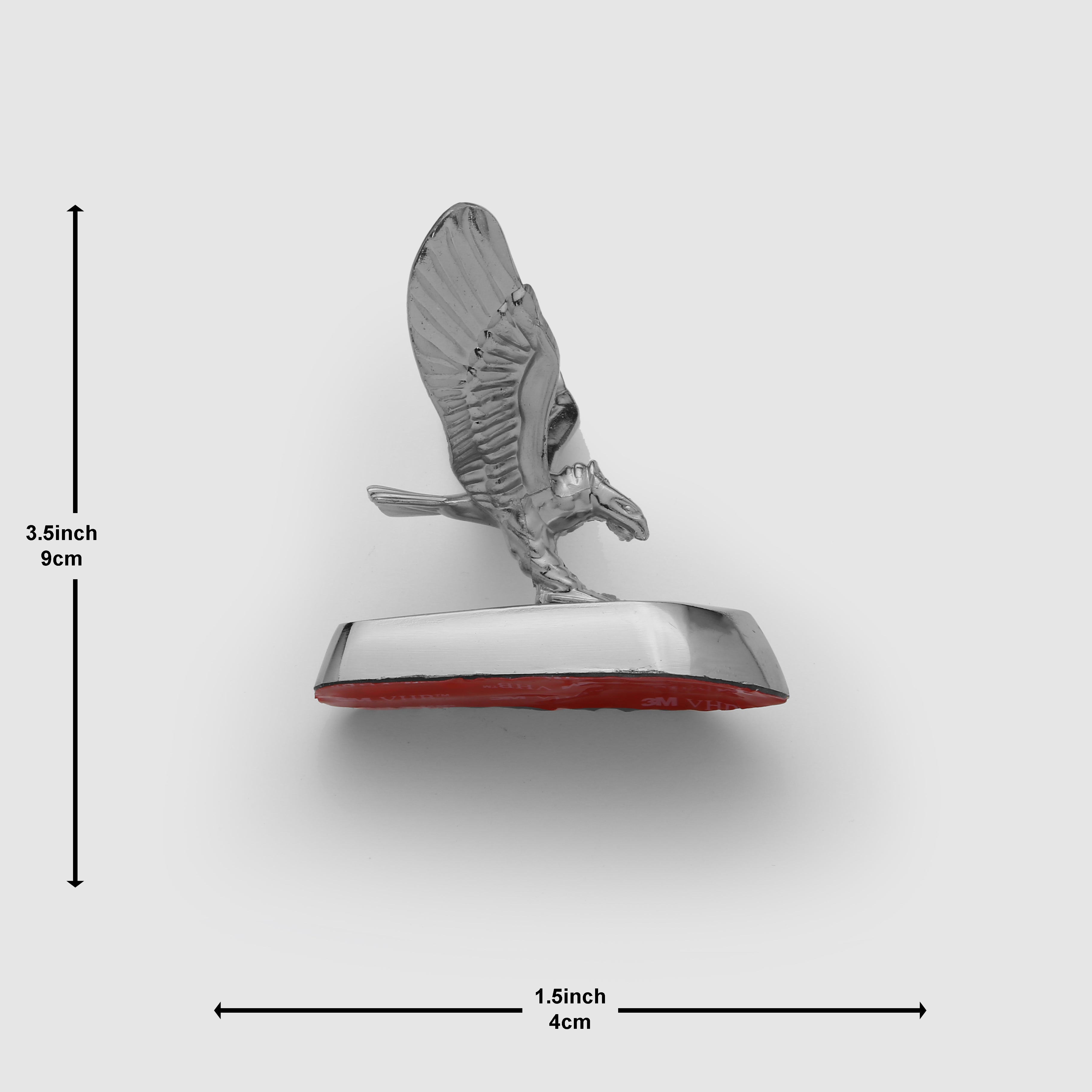 Eagle Shaheen Hood Logo 1.5x3.5inch-4x7.5cm Metal Bonnet Emblem Movable Heavy Chrome IP Badge
