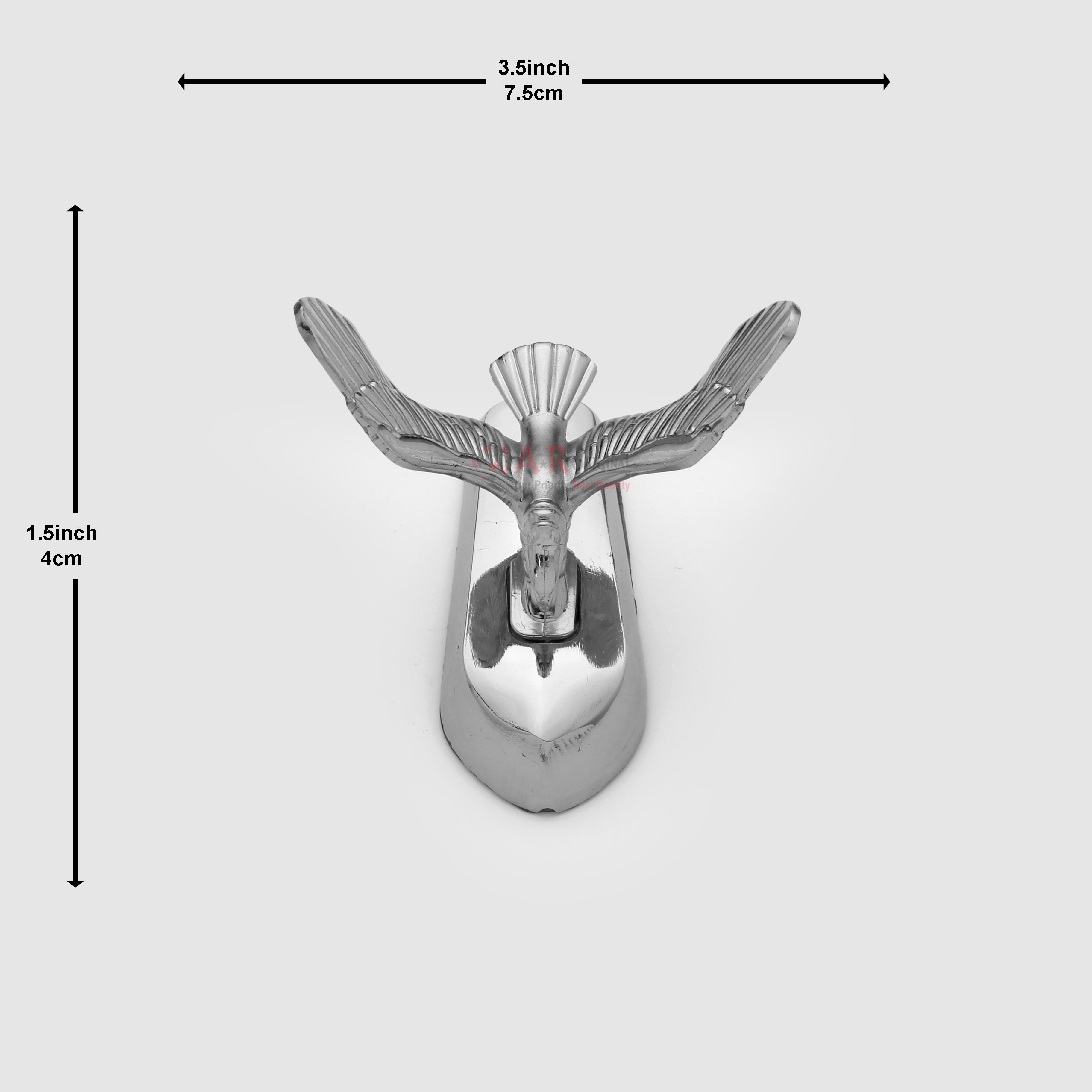 Eagle Shaheen Hood Logo 1.5x3.5inch-4x7.5cm Metal Bonnet Emblem Movable Heavy Chrome IP Badge