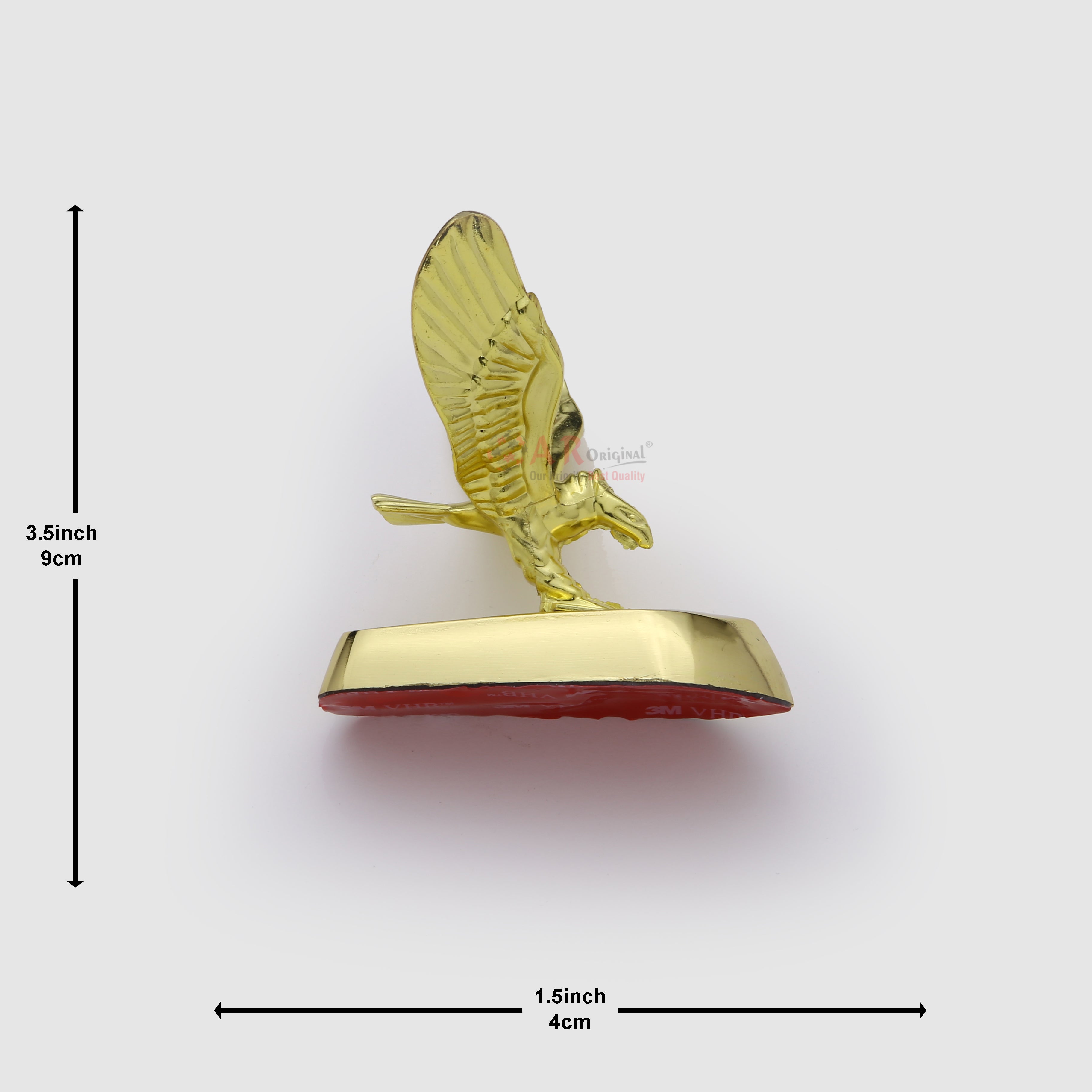 Eagle Shaheen Hood Logo 1.5x3.5inch-4x7.5cm Metal Bonnet Emblem Movable Heavy Golden IP Badge