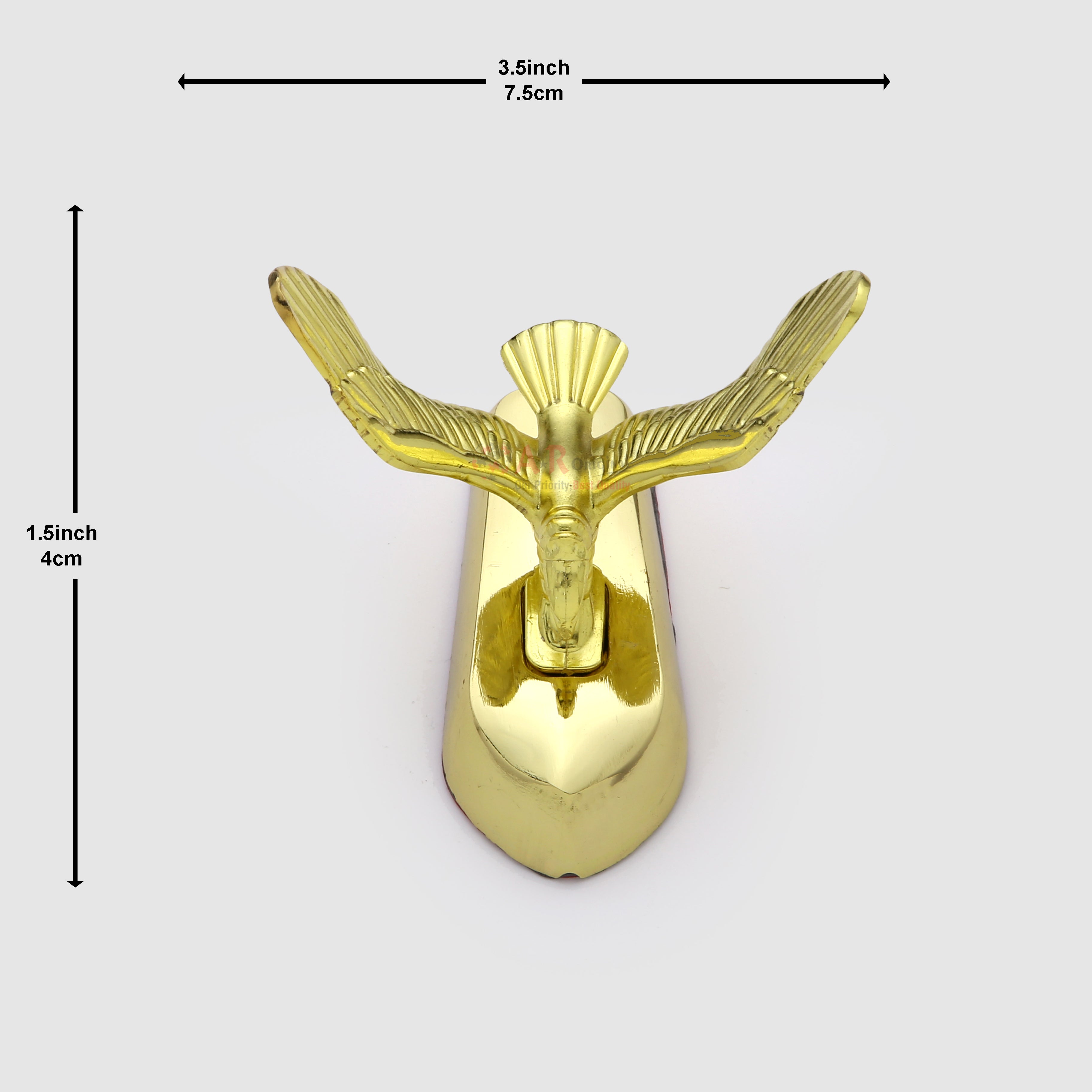 Eagle Shaheen Hood Logo 1.5x3.5inch-4x7.5cm Metal Bonnet Emblem Movable Heavy Golden IP Badge