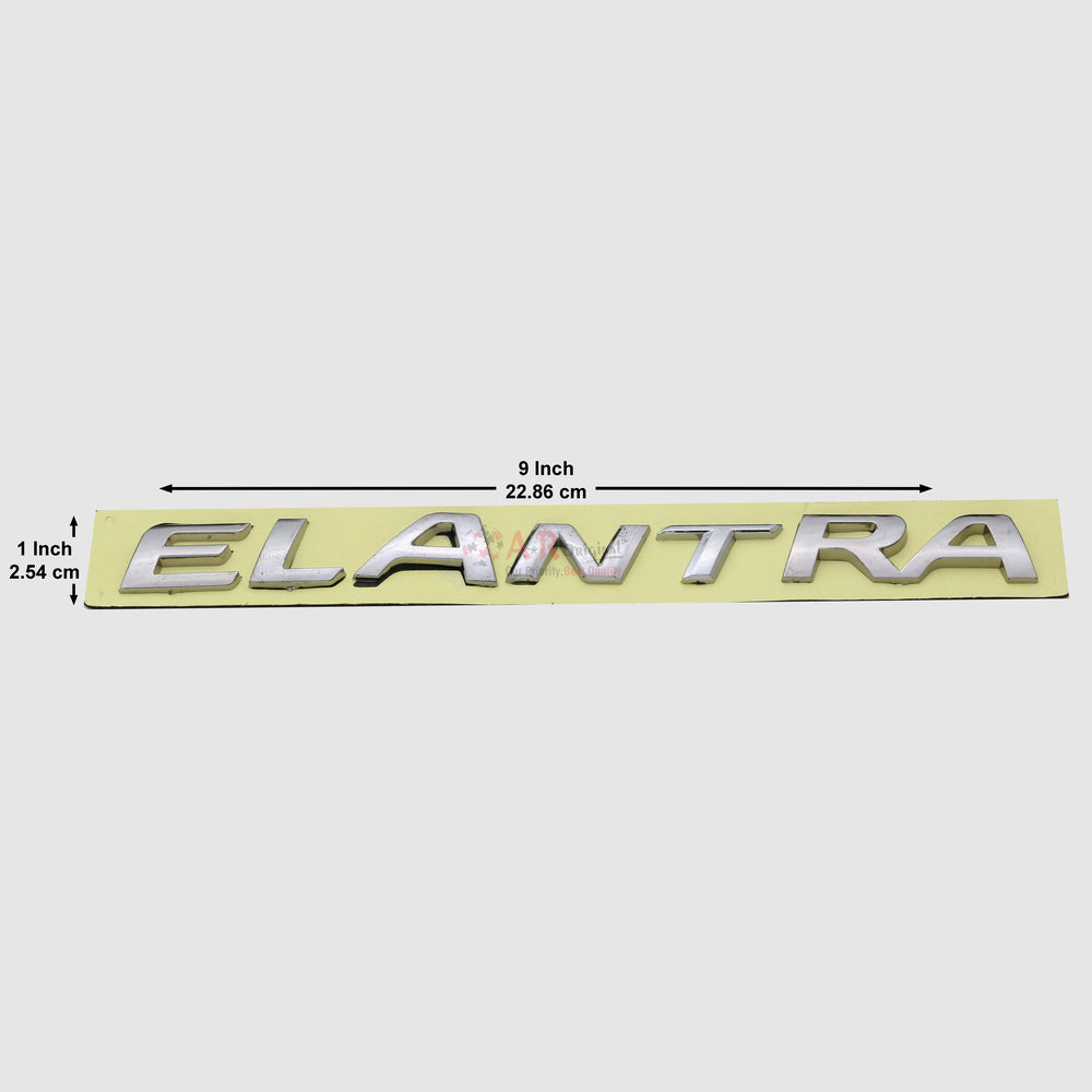 Elantra Emblem Separate Alpha 1x9inch-2.5x22cm Chrome IP Badge