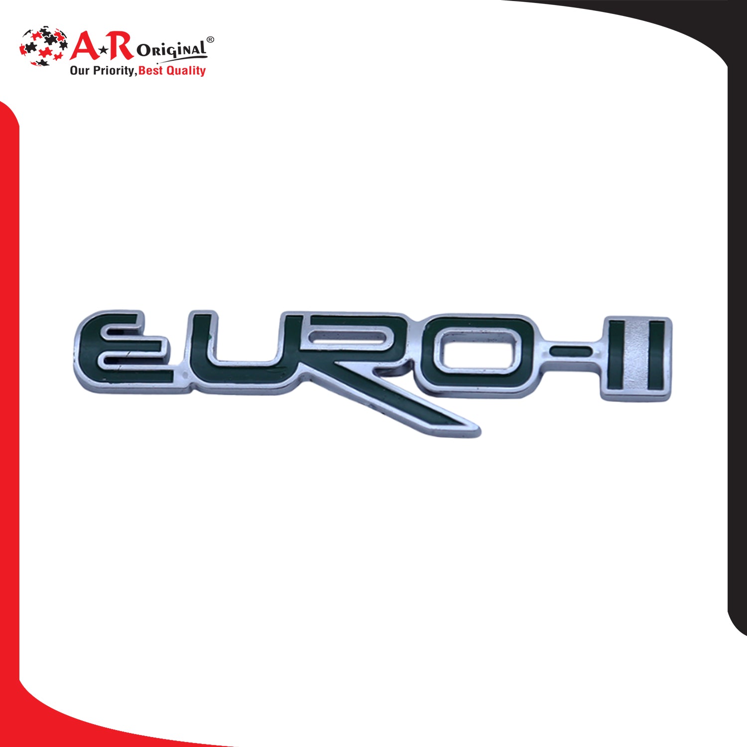 EuroII Emblem Blue 1x5inch-2.5x7.5inch Chrome LC Badge