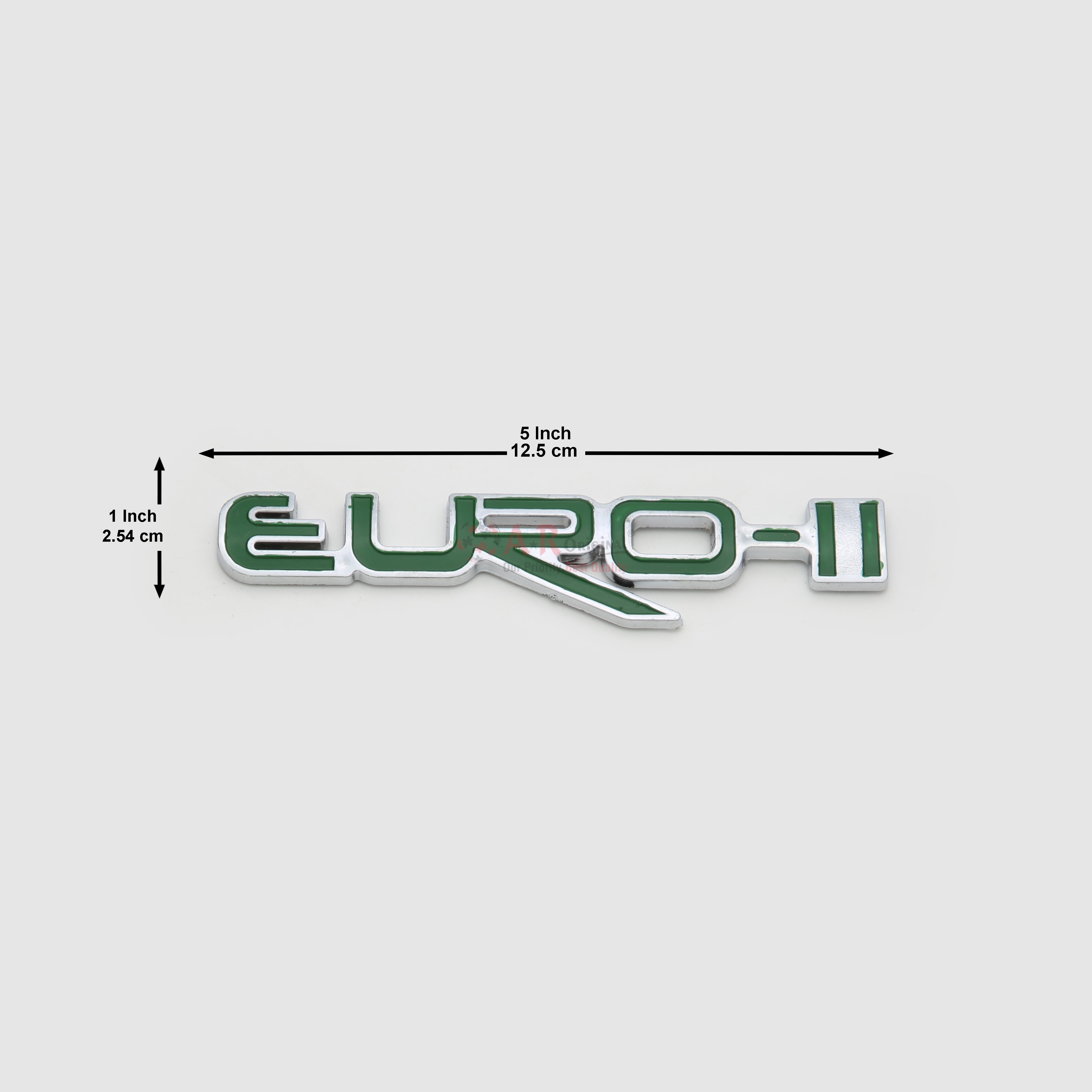 EuroII Emblem Green 1x5inch-2.5x12.5inch Chrome LC Badge