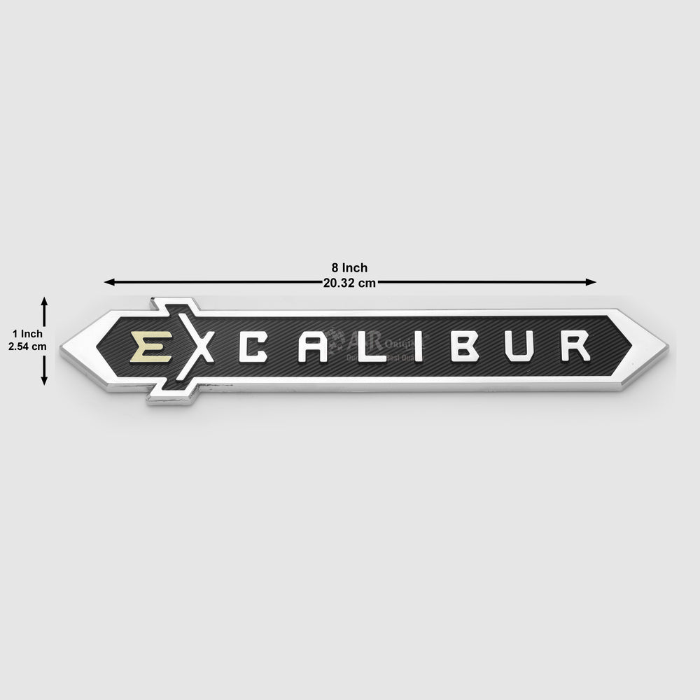 Excalibur Emblem 1.2x8inch-2.5x20cm Black Chrome IP Badge