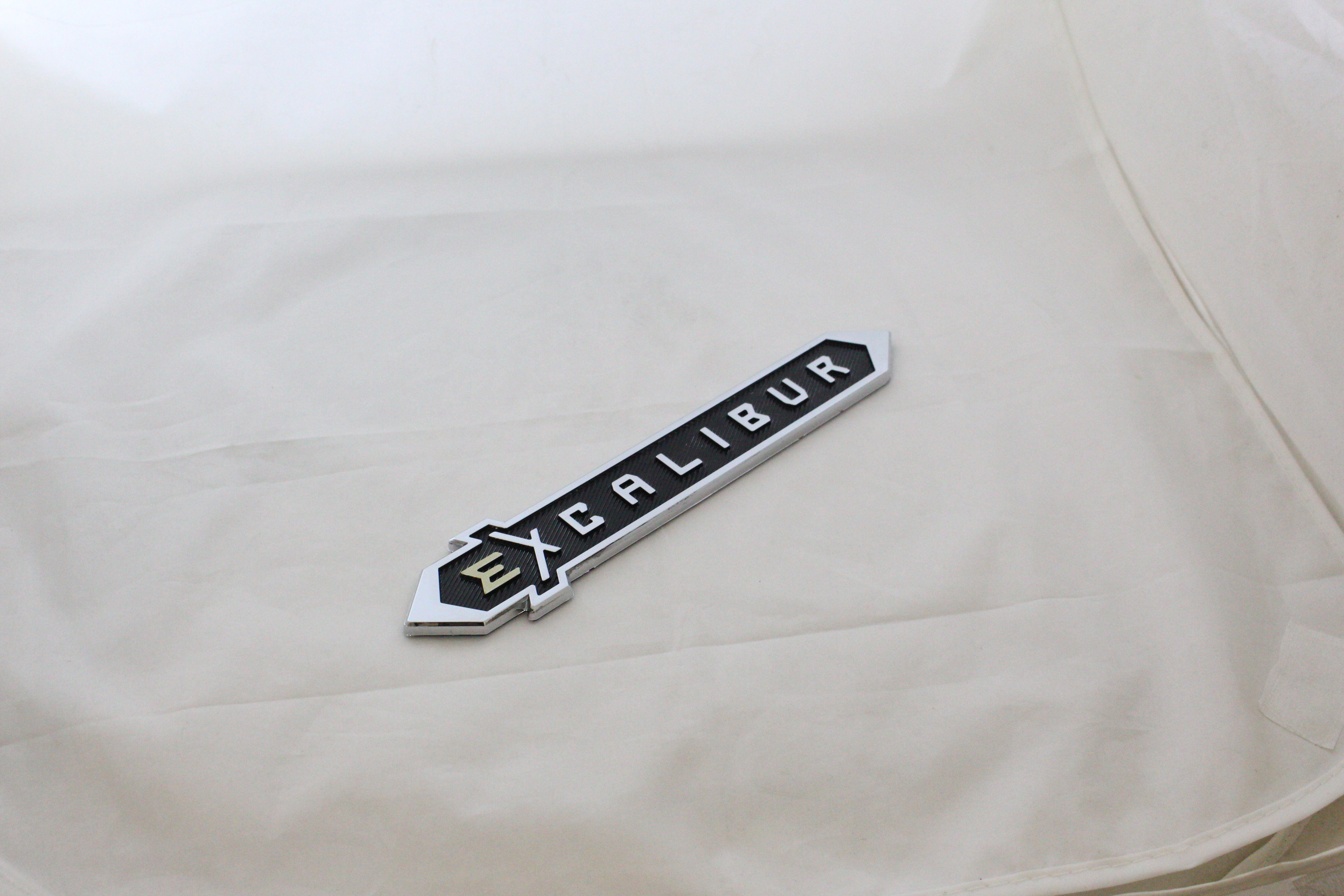 Excalibur Emblem 1.2x8inch-2.5x20cm Black Chrome IP Badge