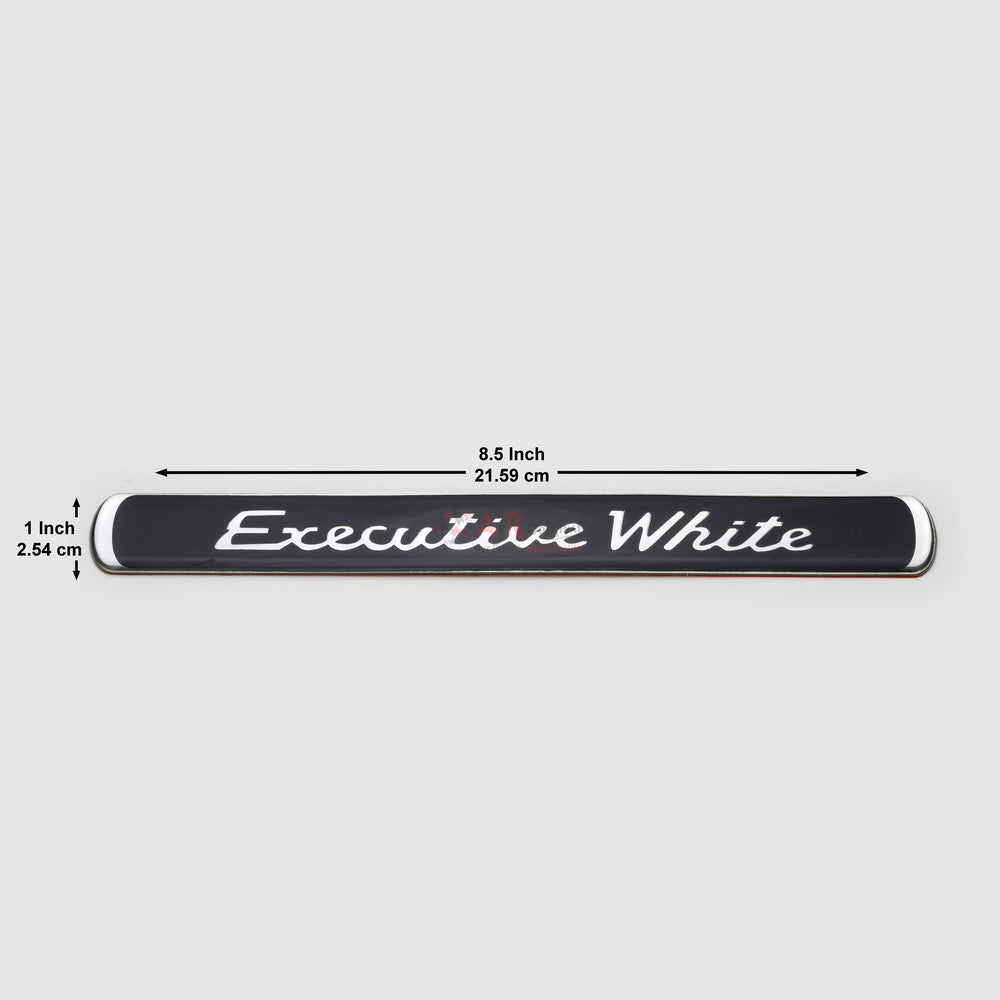 Executive White Emblem 1x8.5inch-2.5x22cm Black Coating IP Badge