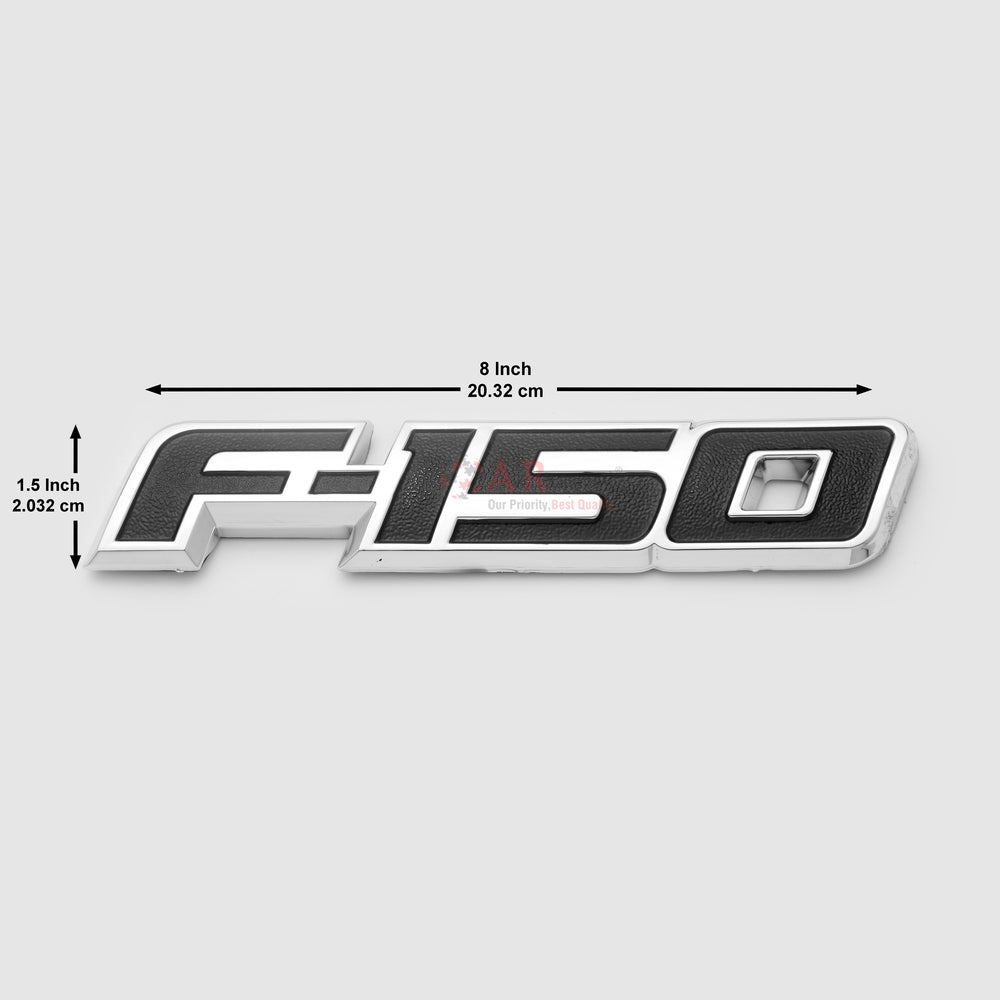 F150 Emblem Ford Black 1.5x8inch-2.5x20cm Chrome IP Badge