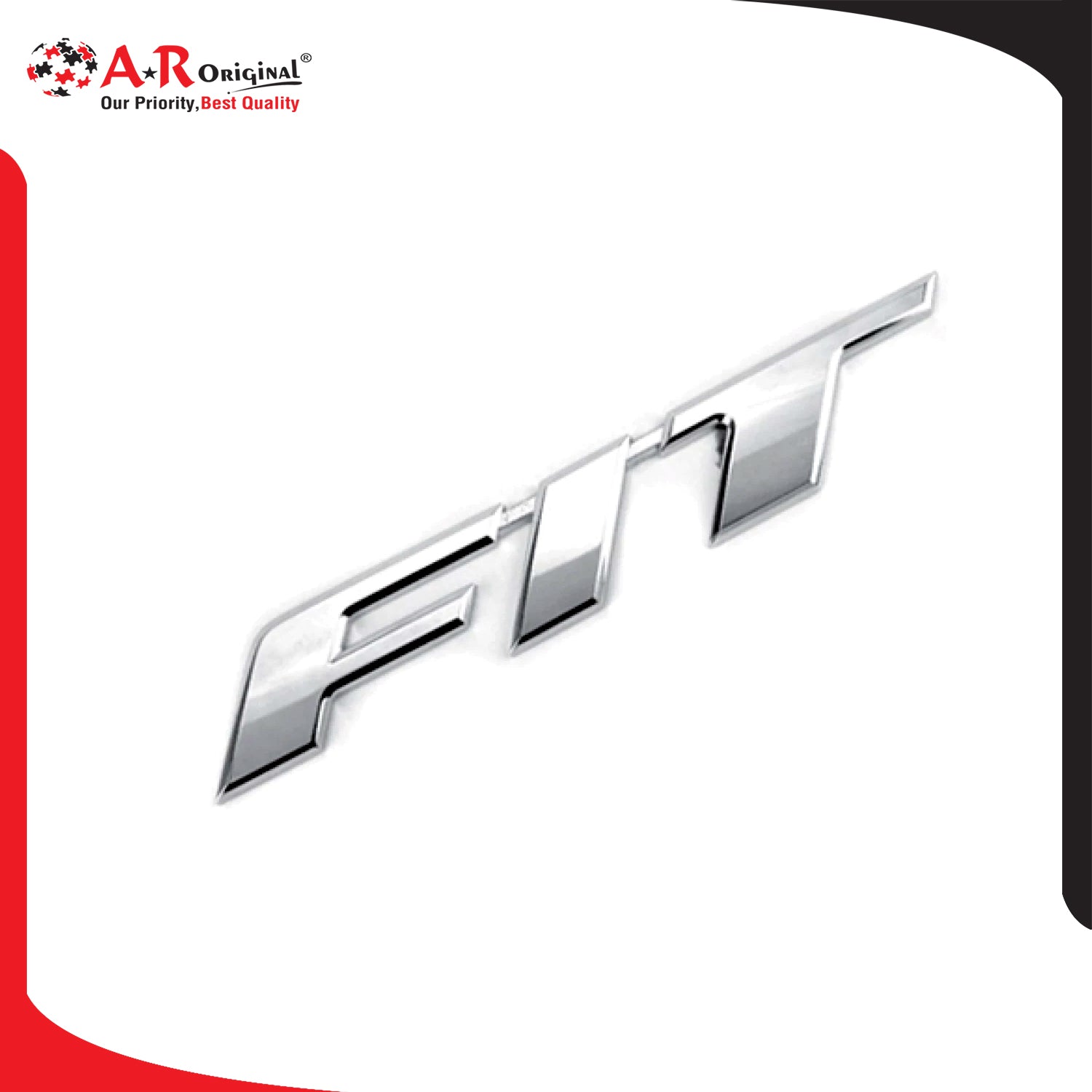 FIT Emblem Big ABS 1x6inch-2.5x15cm Chrome IP Badge (2)