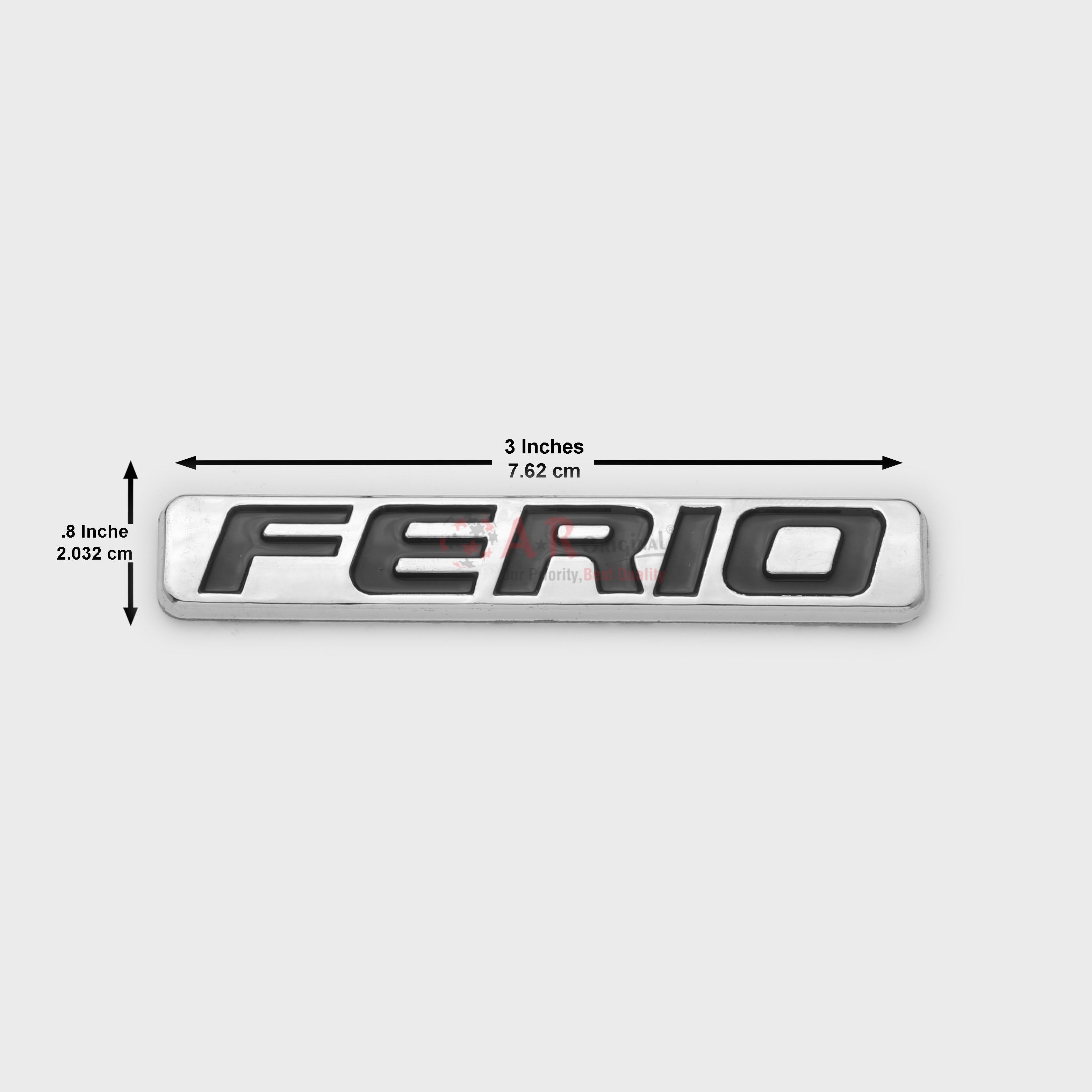 Ferio Emblem Civic 0.8x3inch-2x7.5cm Chrome IP Badge