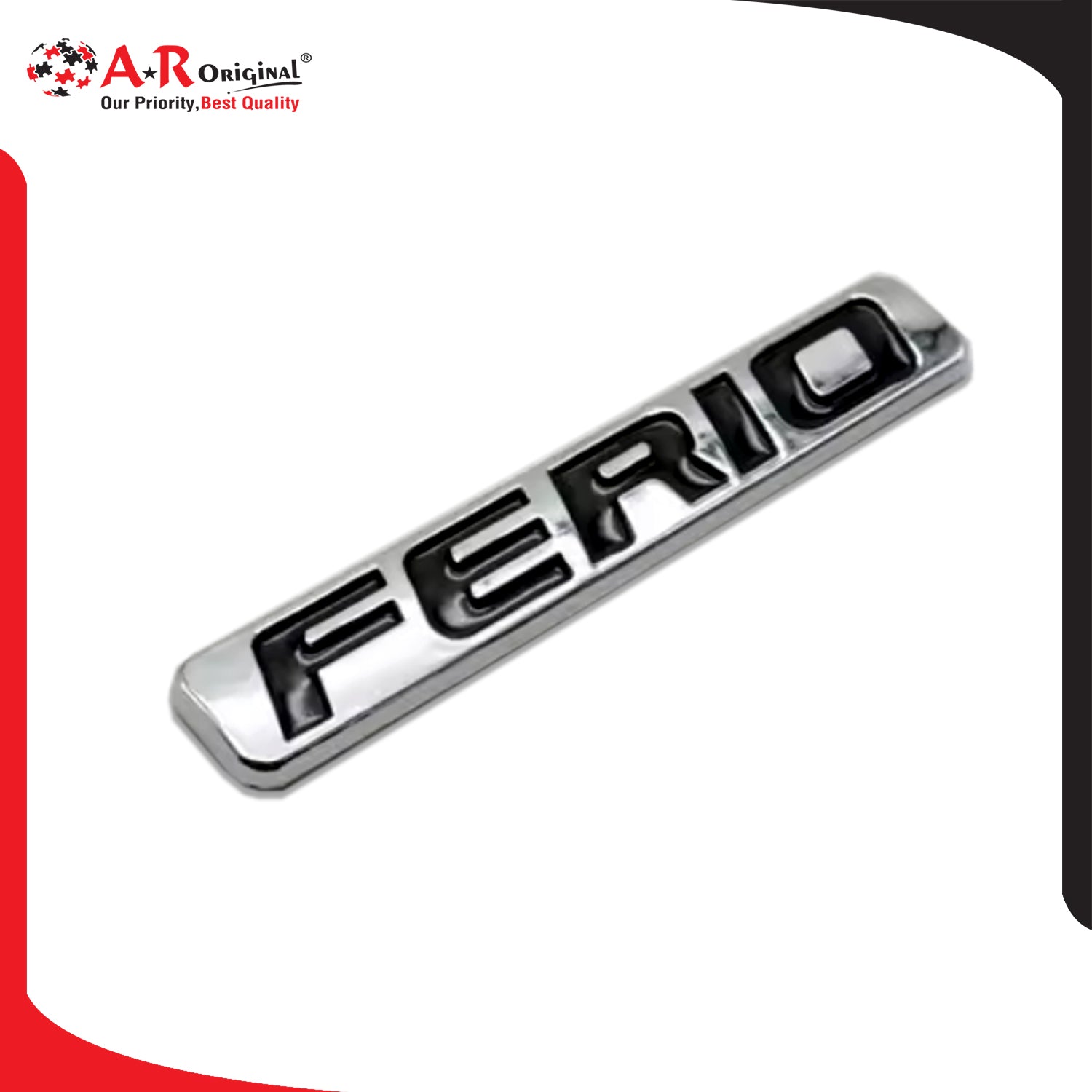 Ferio Emblem Civic 0.8x3inch-2x7.5cm Chrome LC Badge