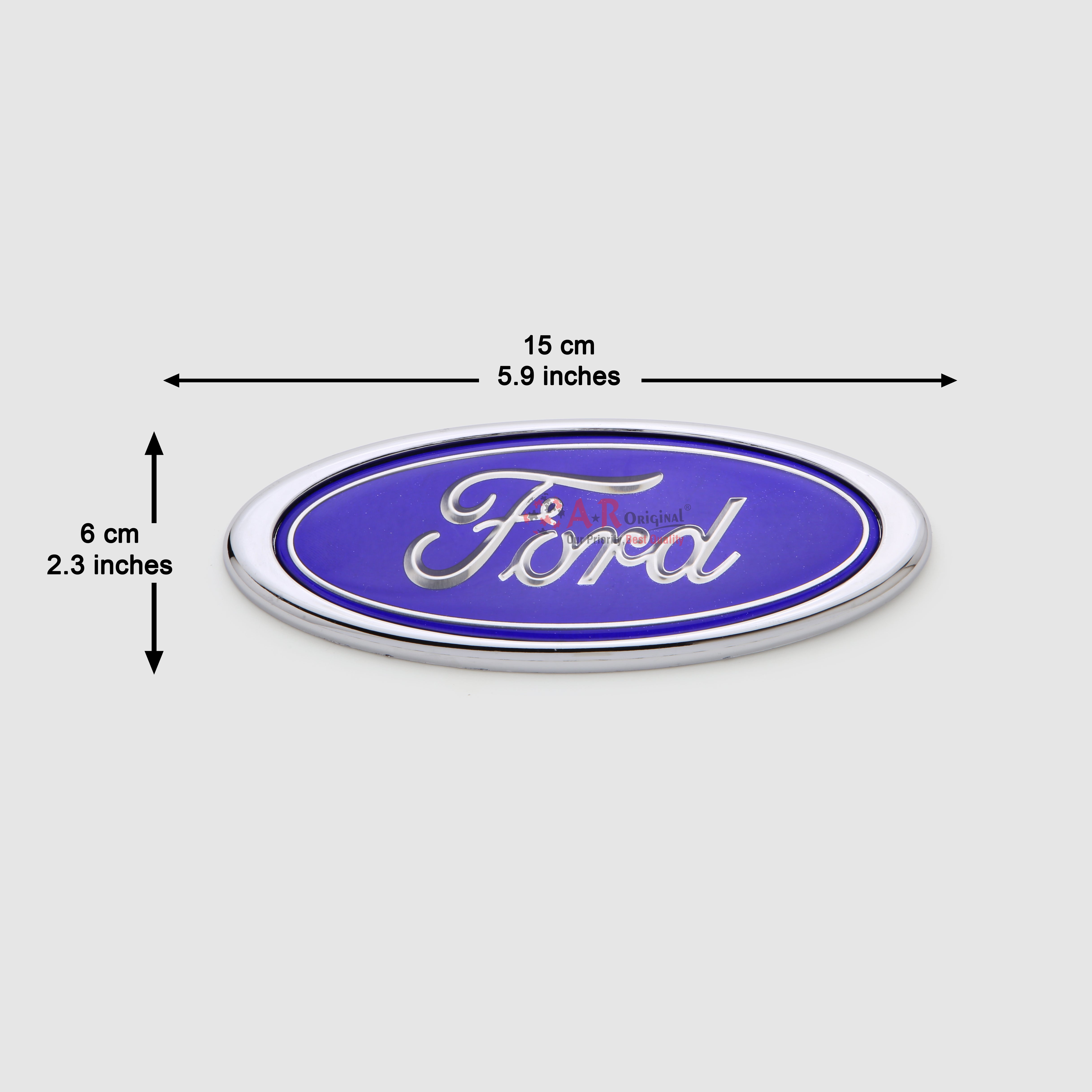 Ford Logo 6x15cm Blue Chrome IP Badge