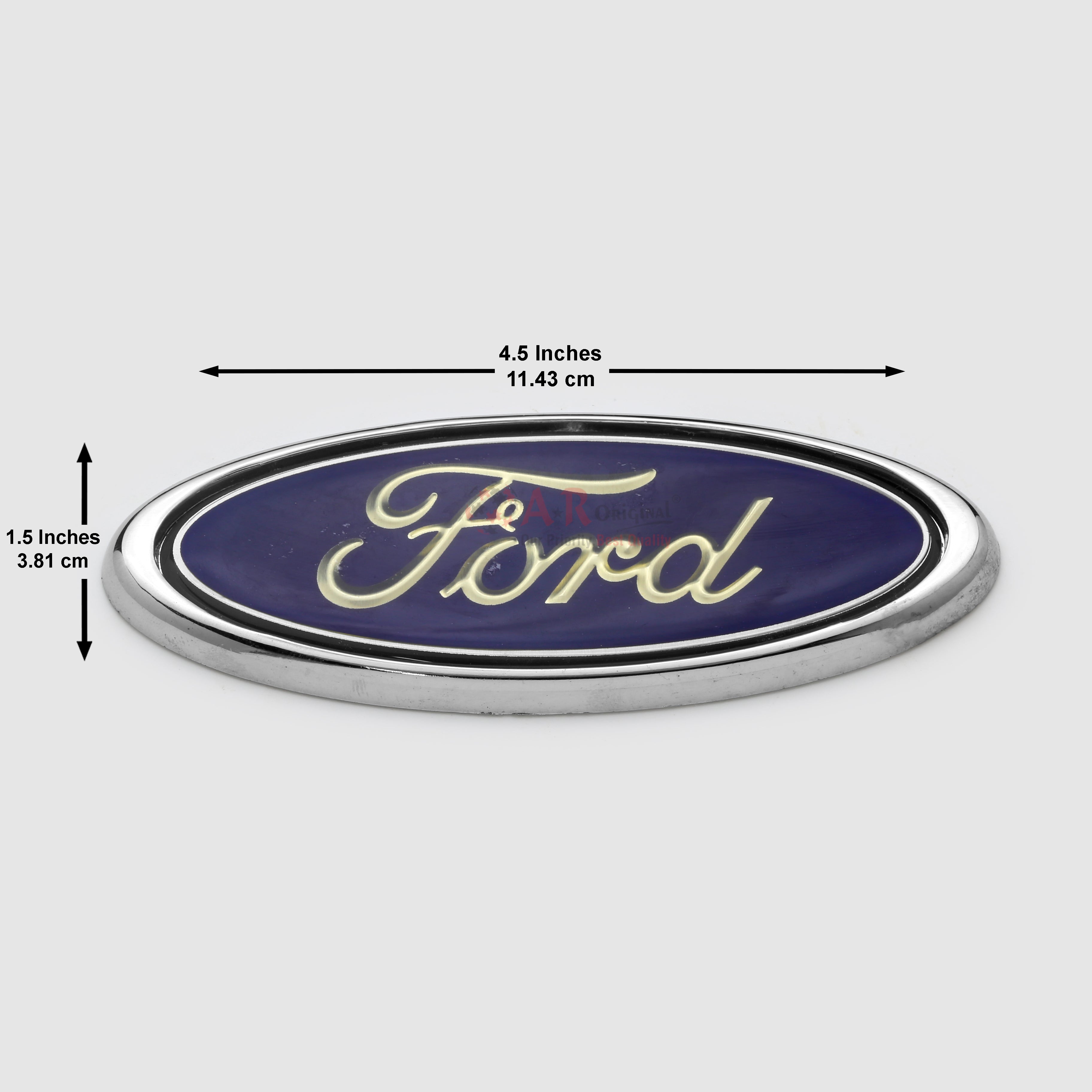Ford Logo Big Blue 1.5x4.5inch-3.7x11.5cm Chrome IP Badge