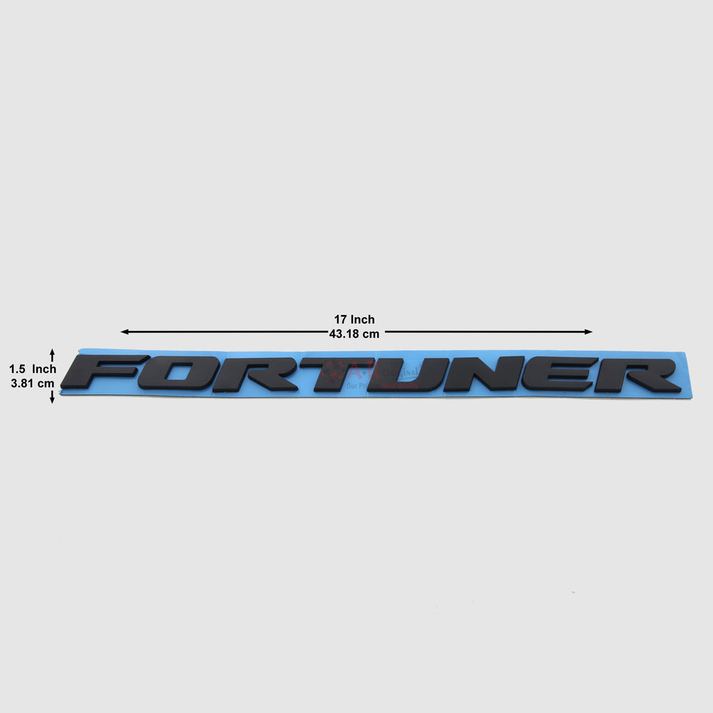 Fortuner Emblem 1.5x17inch-3.5x43cm Bonnet Black IP Badge