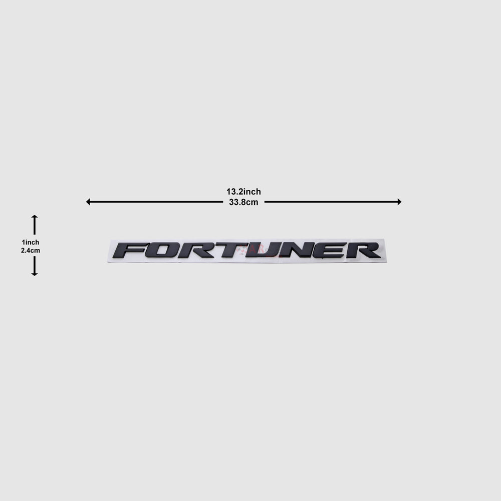 Fortuner Emblem 1x13inch-2.5x34cm Bonnet Black IP Badge
