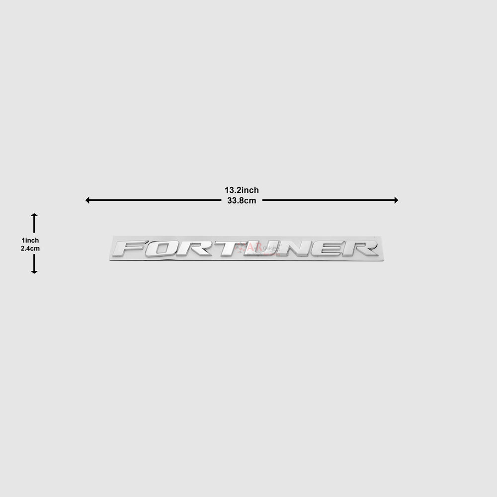 Fortuner Emblem 1x13inch-2.5x34cm Bonnet Silver IP Badge