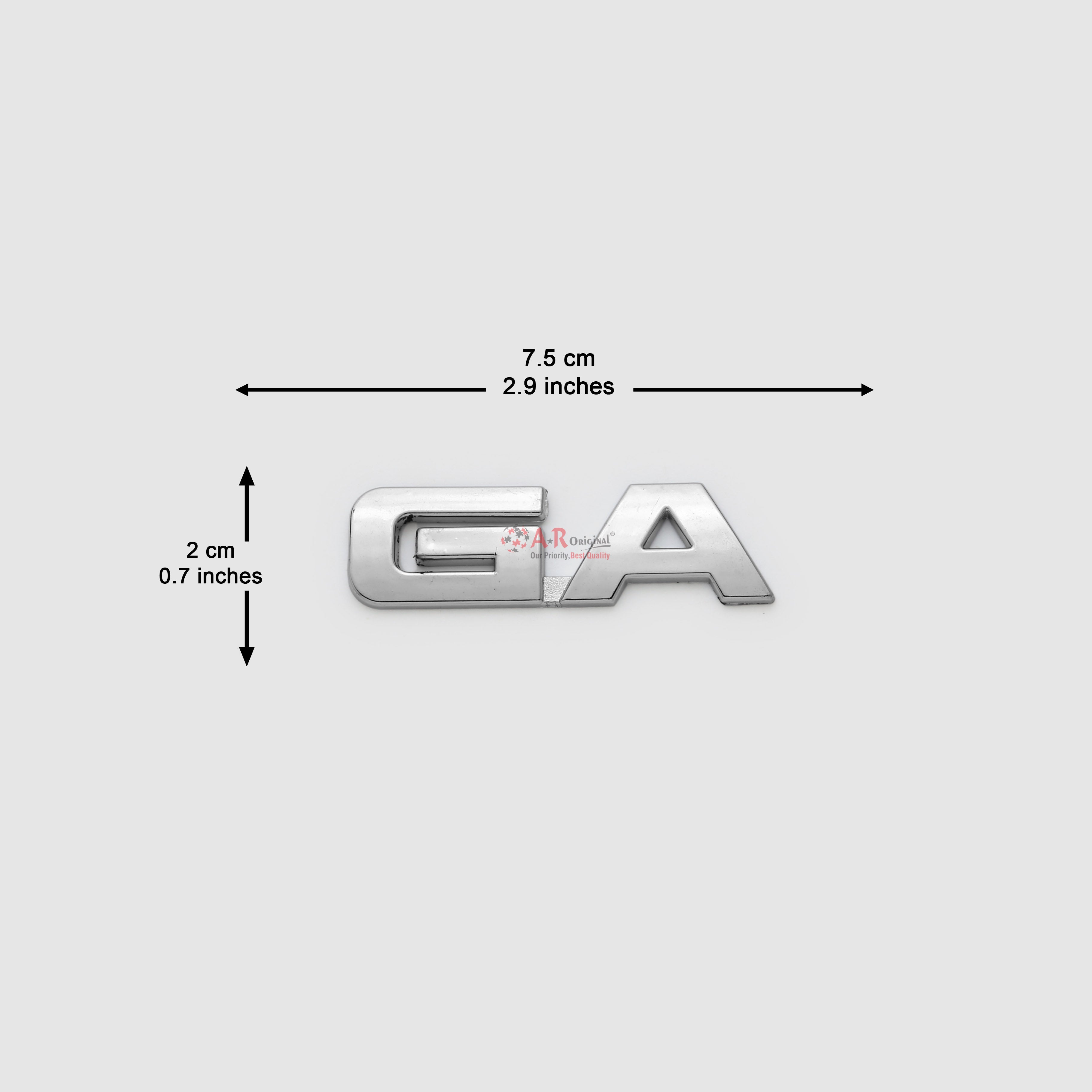 GA Emblem 1x3inch-2x7.5cm Chrome LC Badge