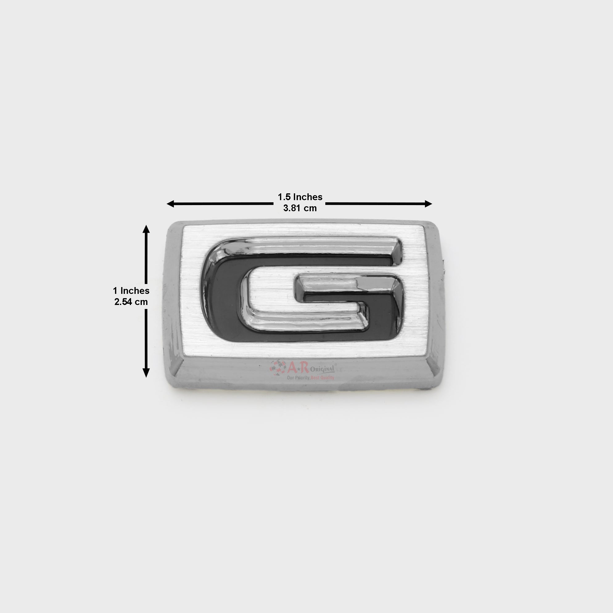 G Emblem 1x1.2inch-2.5x3cm Small Chrome IP Badge