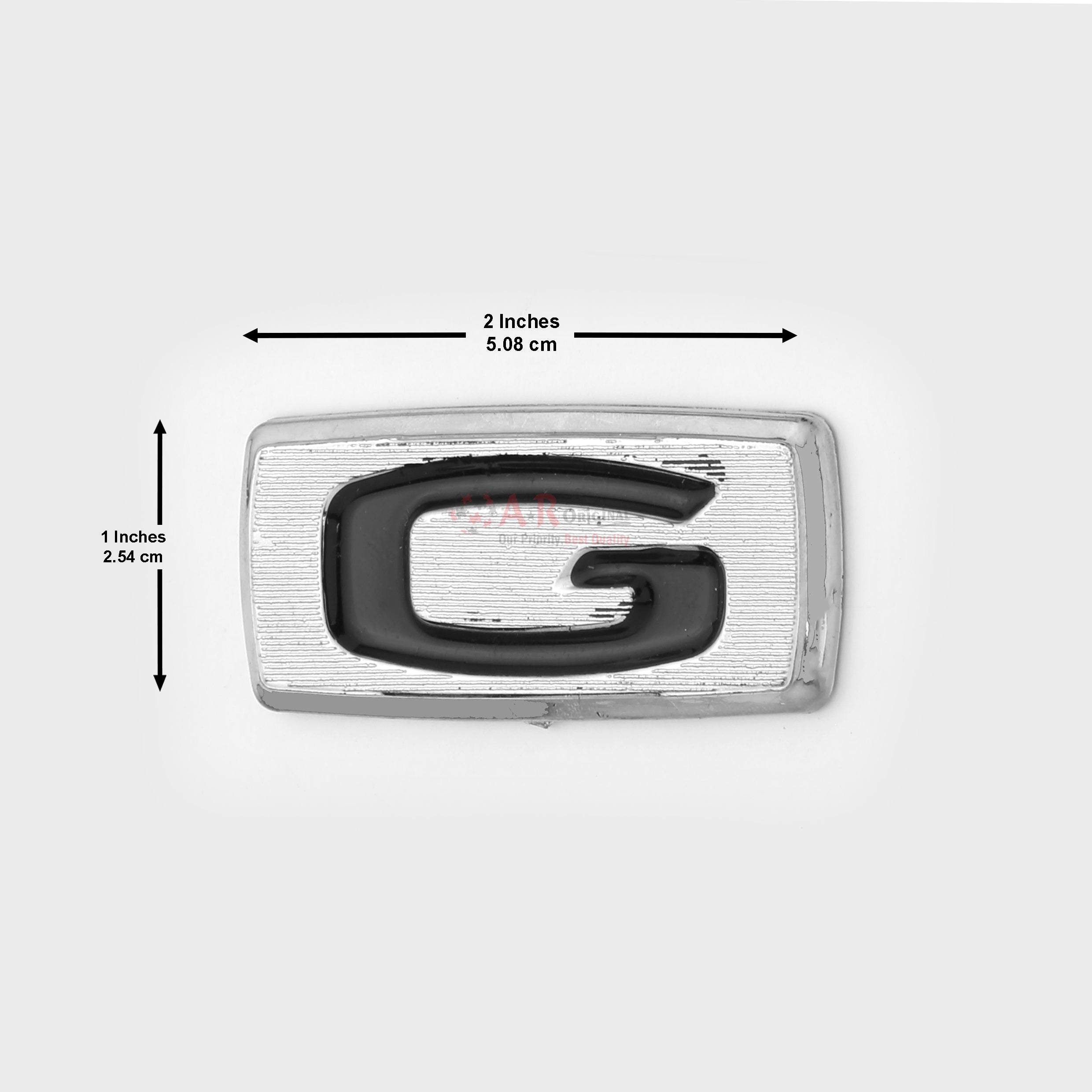 G Emblem 1x2inch-2.5x6cm Black Chrome IP Badge