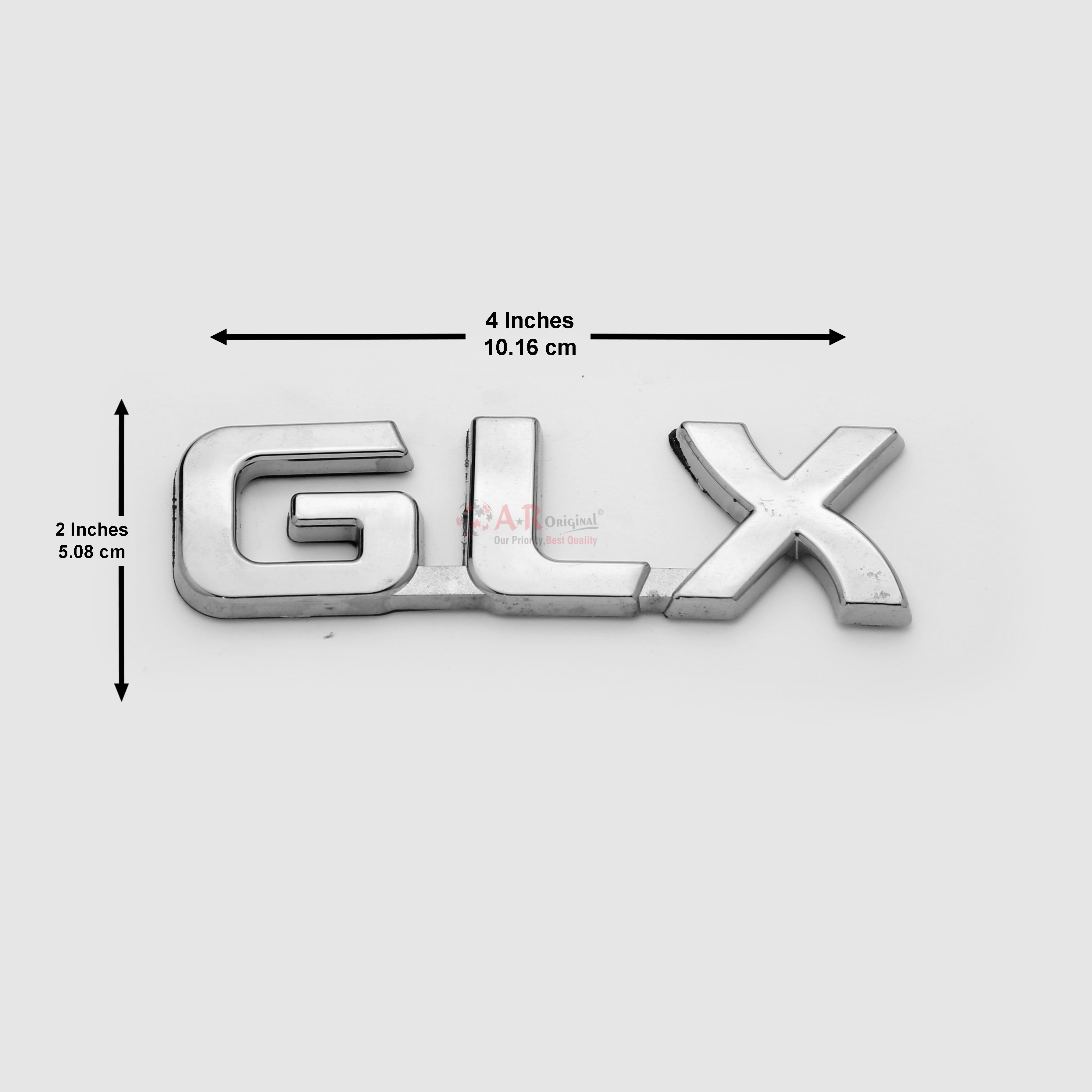GLX Emblem 2x4inch-5x10cm Old Font Chrome LC Badge