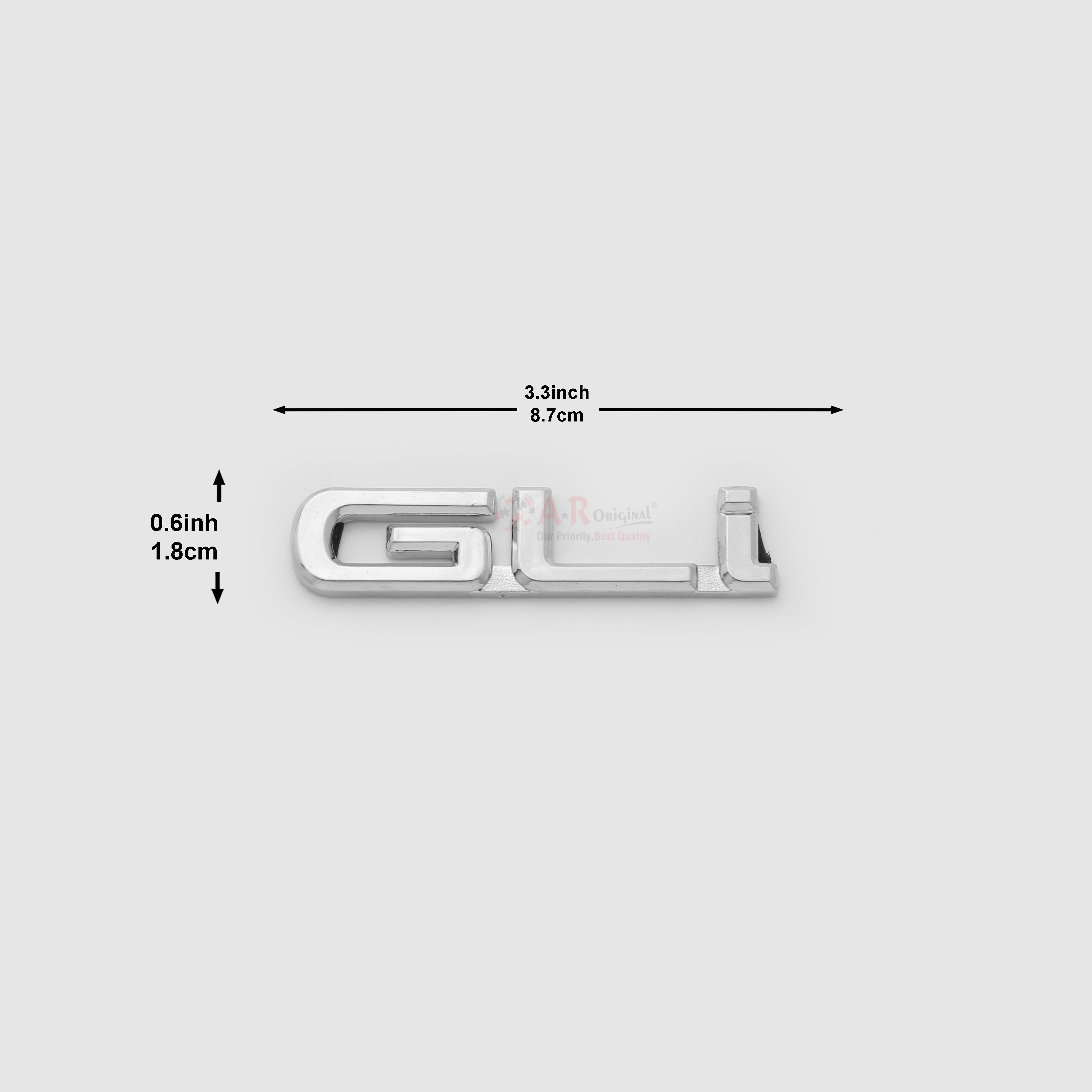 GLi Emblem 94 0.6inchx3.3inch-2x8.5cm Chrome LC Badge