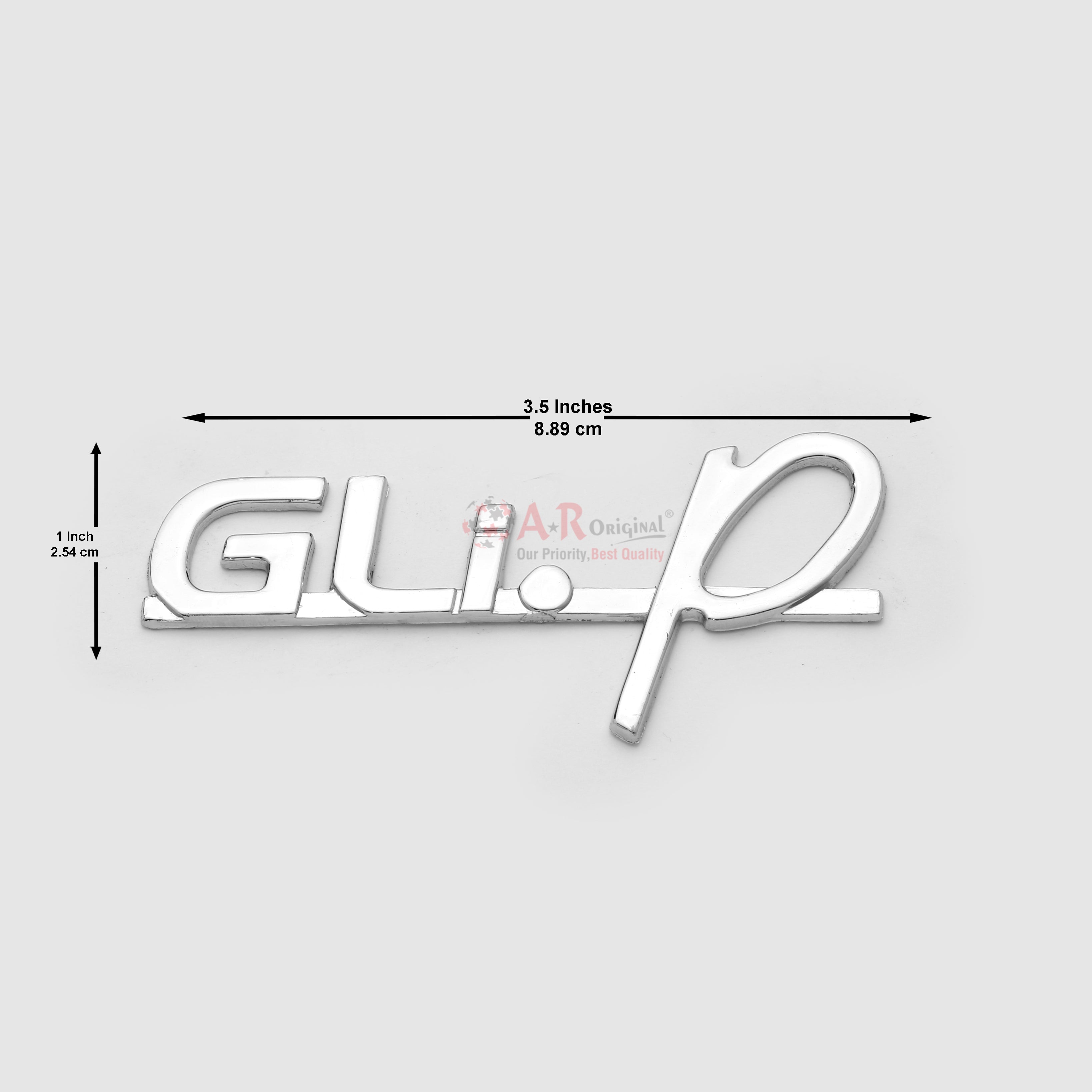 GLip Emblem 2x3.5inch-4.5x9cm Chrome LC Badge