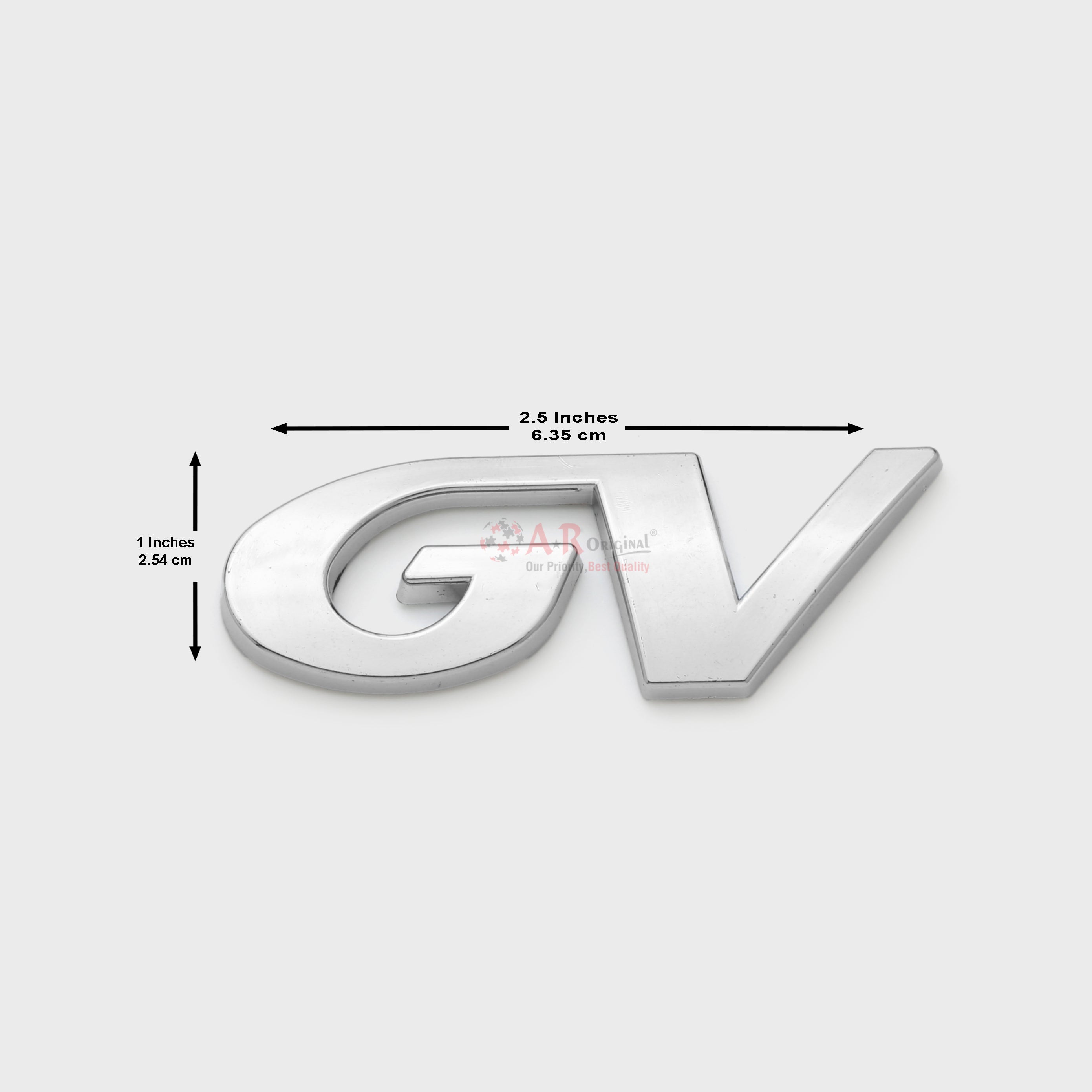 GV Emblem Santro 1x2.5inch-2.5x6cm Chrome LC Badge