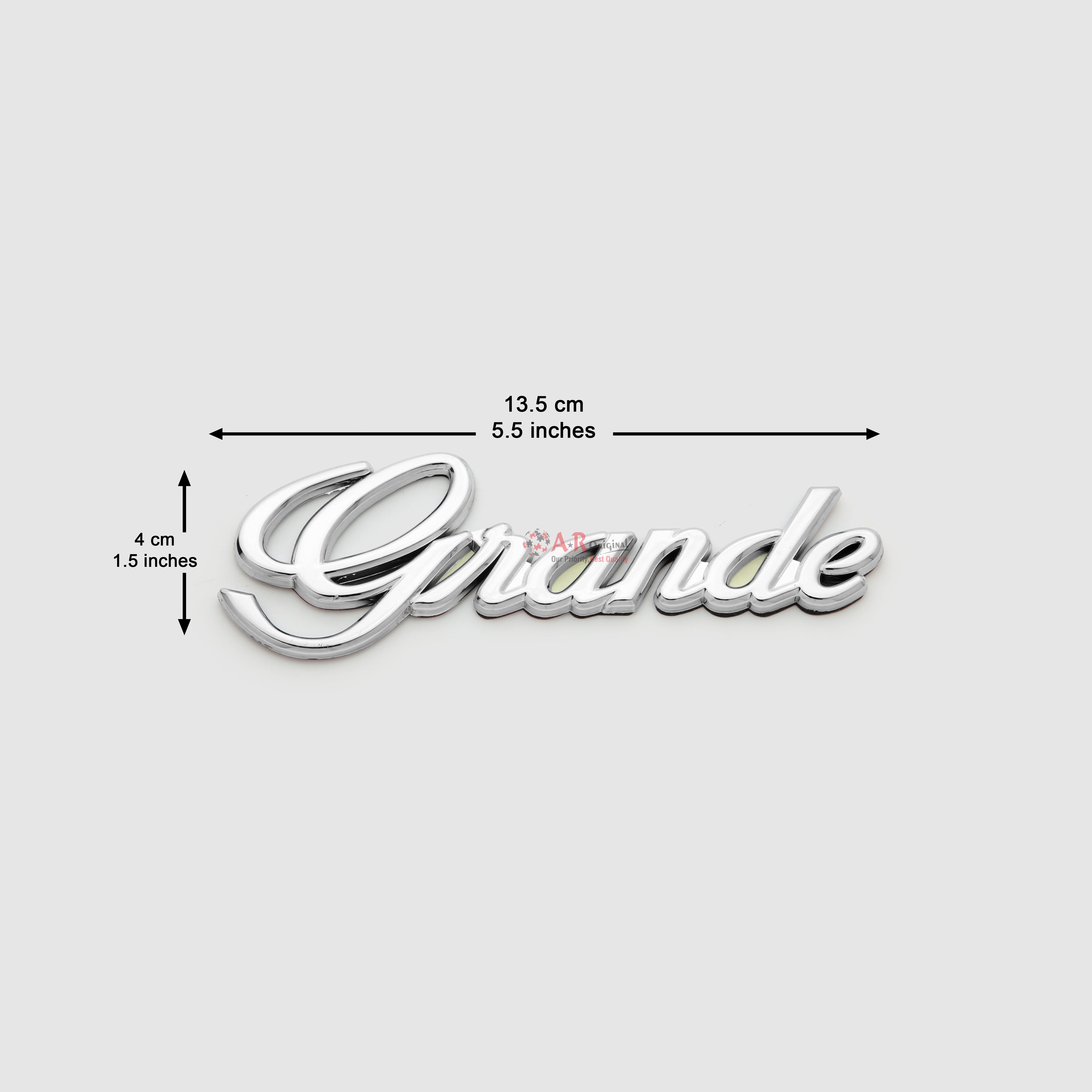 Grande Emblem 4x13.5cm Chrome IP Badge