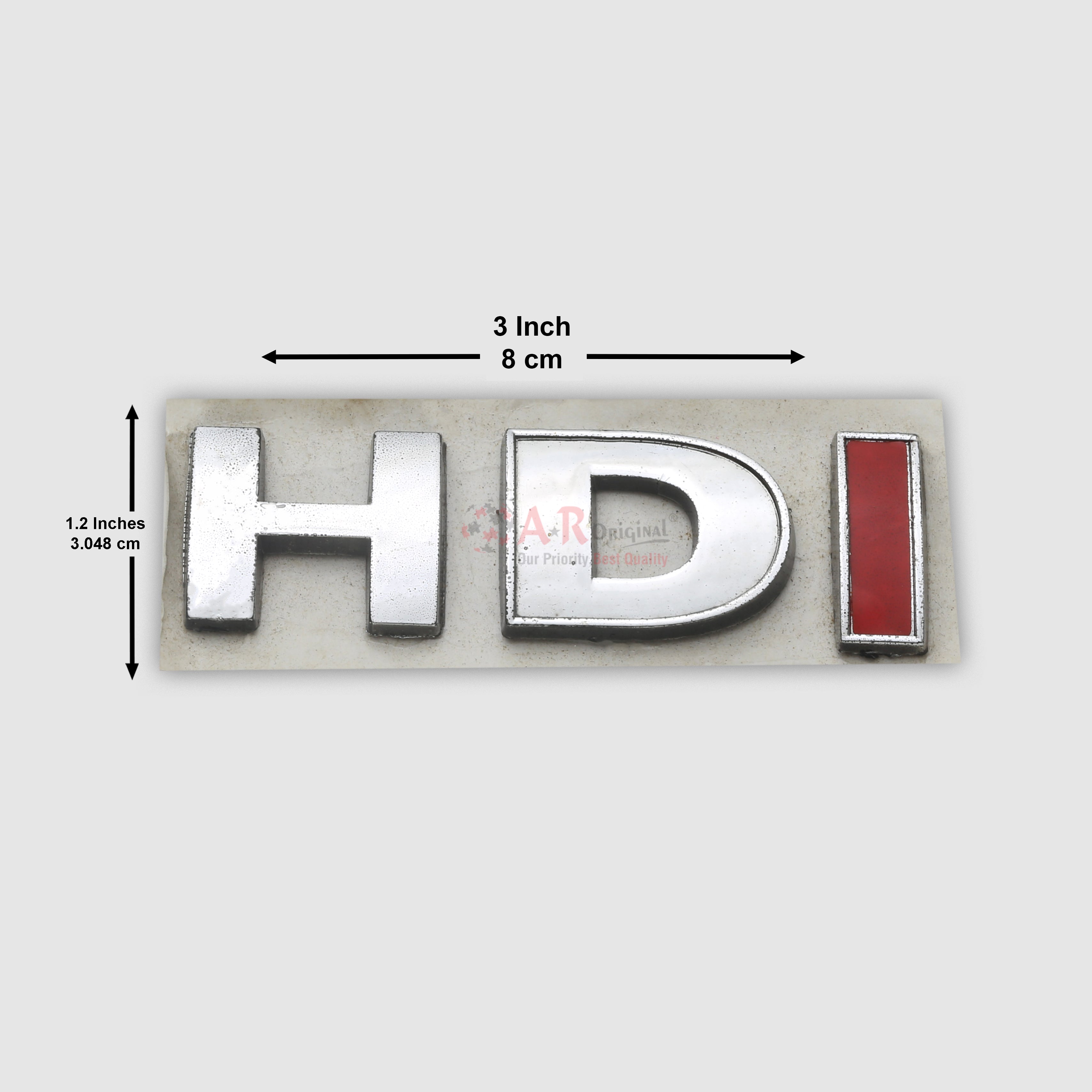 HDI Emblem Red 1.5x3inch-3x8cm Chrome IP Badge