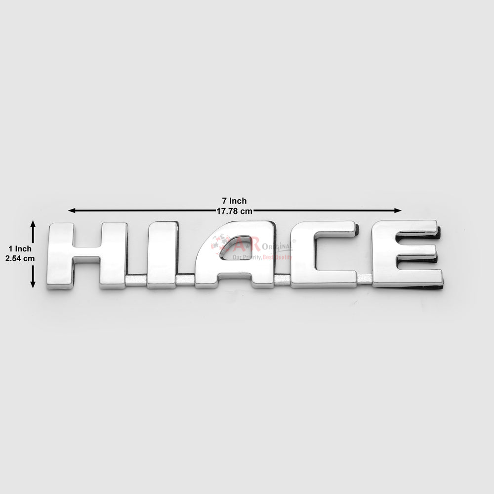 HIACE Emblem 1.5x7inch-2.5x18cm (Japanese) Chrome IP Badge