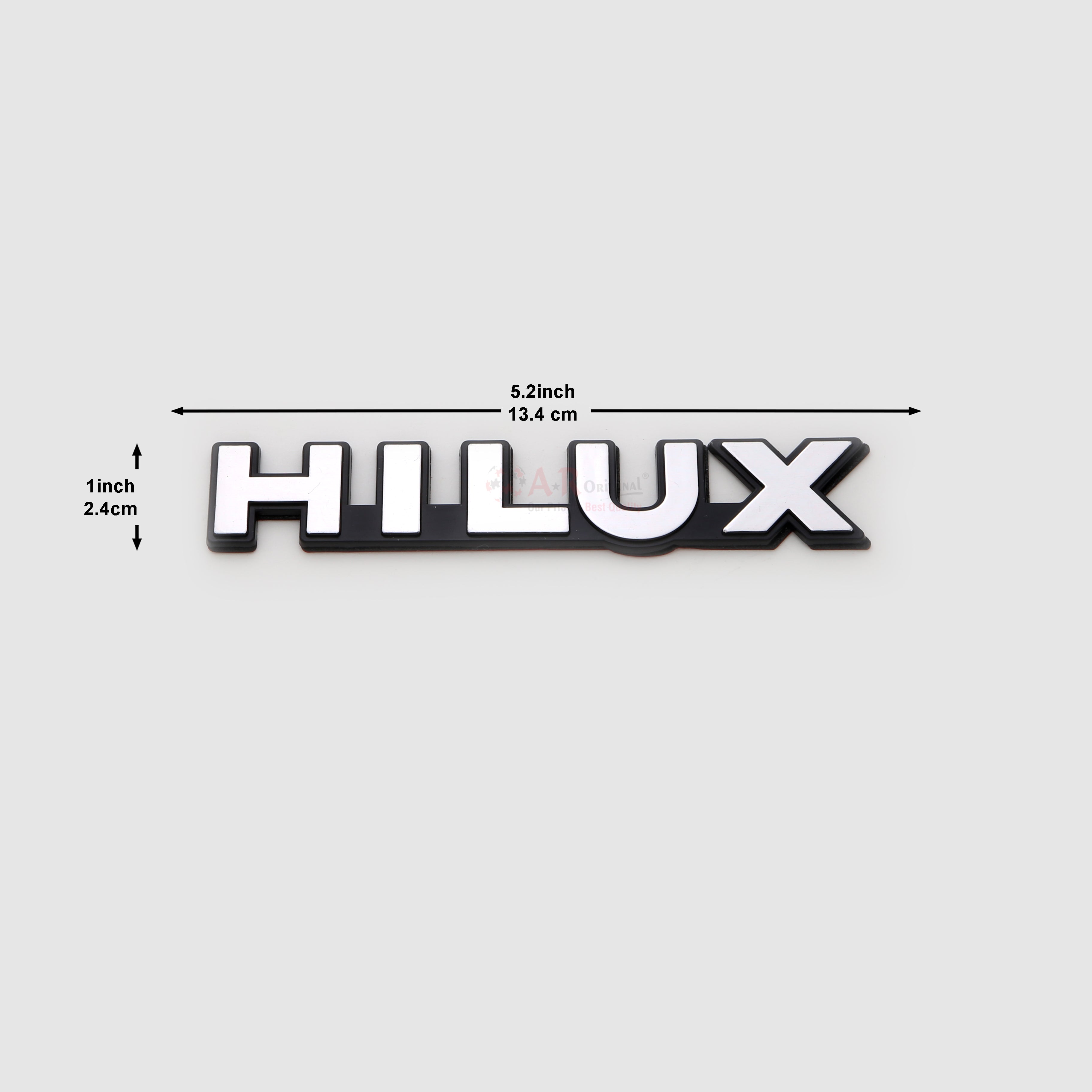 HILUX Emblem 1x5inch,2.5x13.5cm Medium Black Chrome IP Badge