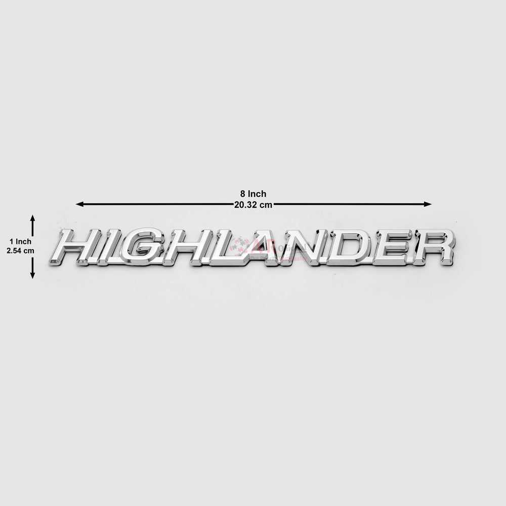 HighLander Emblem 1x8inch-2.5x20cm Chrome IP Badge