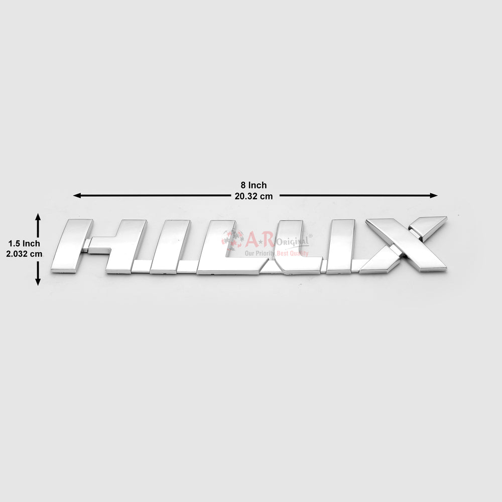 Hilux Emblem 1.5x8inch-2x20cm Revo Chrome IP Badge