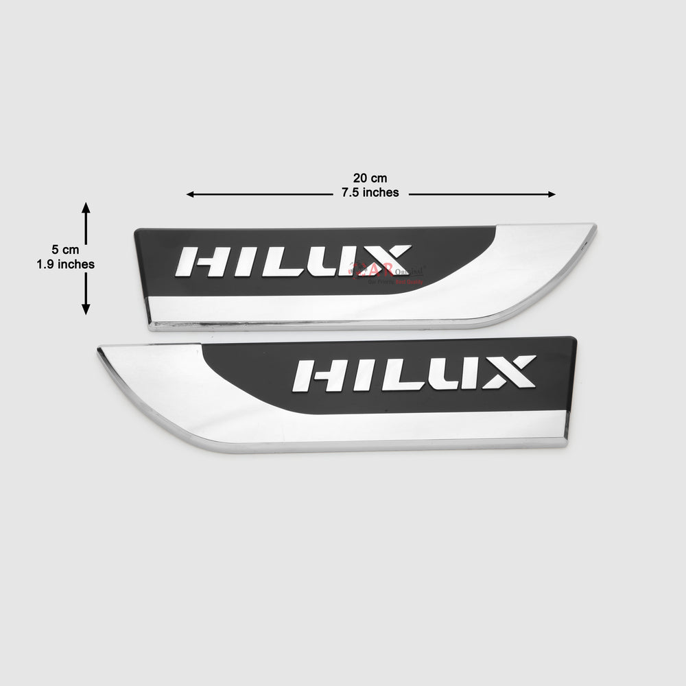 Hilux Emblem Fender 2pcs set 5x20cm Chrome IP Badge
