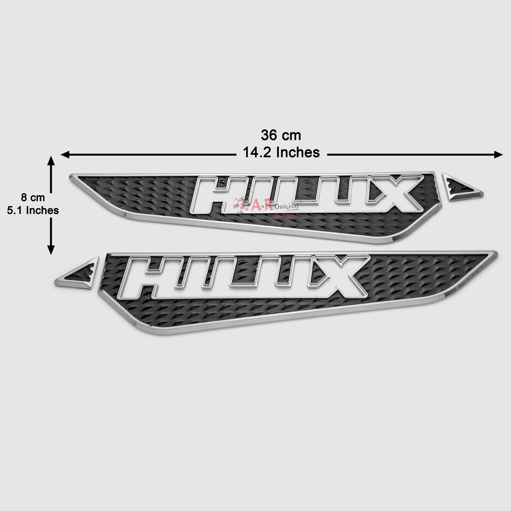Hilux Emblem Fender 2pcs set 8x36cm Chrome IP Badge
