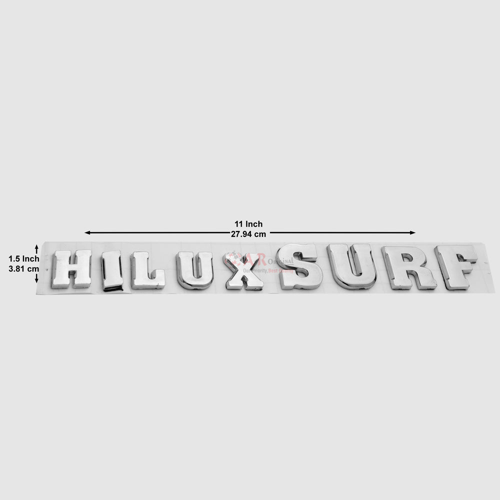 HiluxSurf Emblem 1.5x11inch-3.5x28cm Separate Alpha Chrome IP Badge