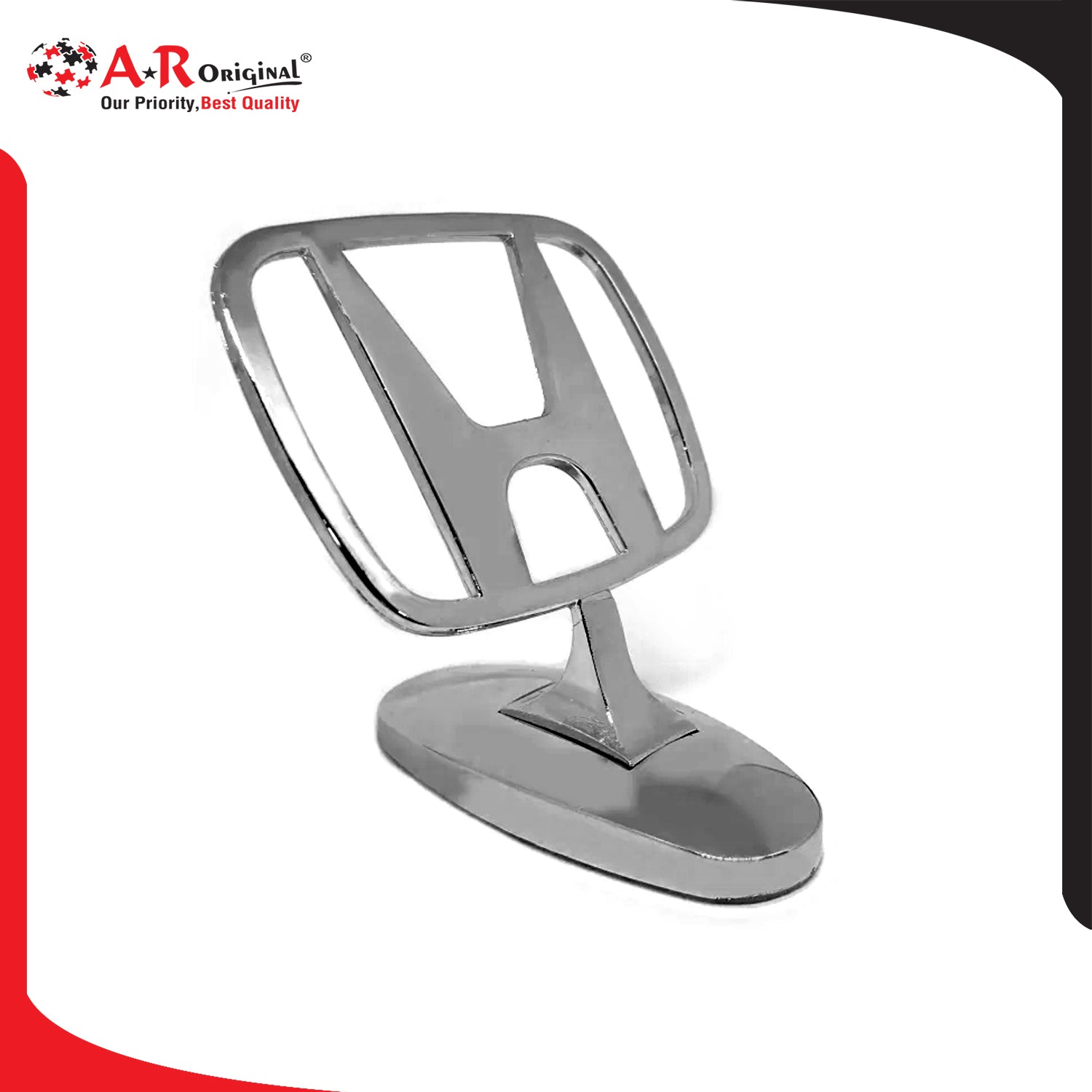 Honda Hood Logo 2.5x3inch-6.5x7.5cm Metal Bonnet Emblem Chrome IP Badge