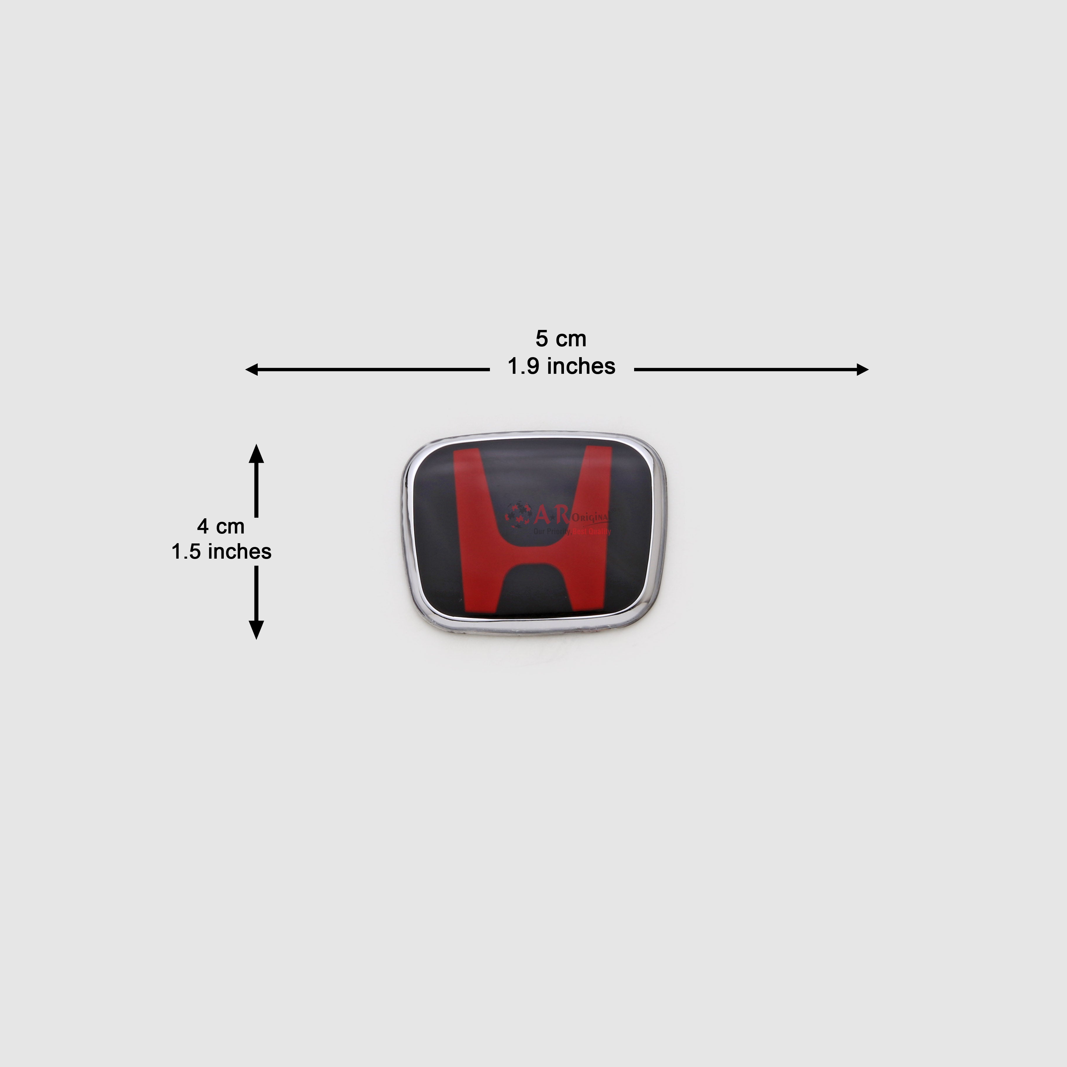 Honda Logo 4x5cm Glass Steering Size Mugen Style Red Black IP Badge