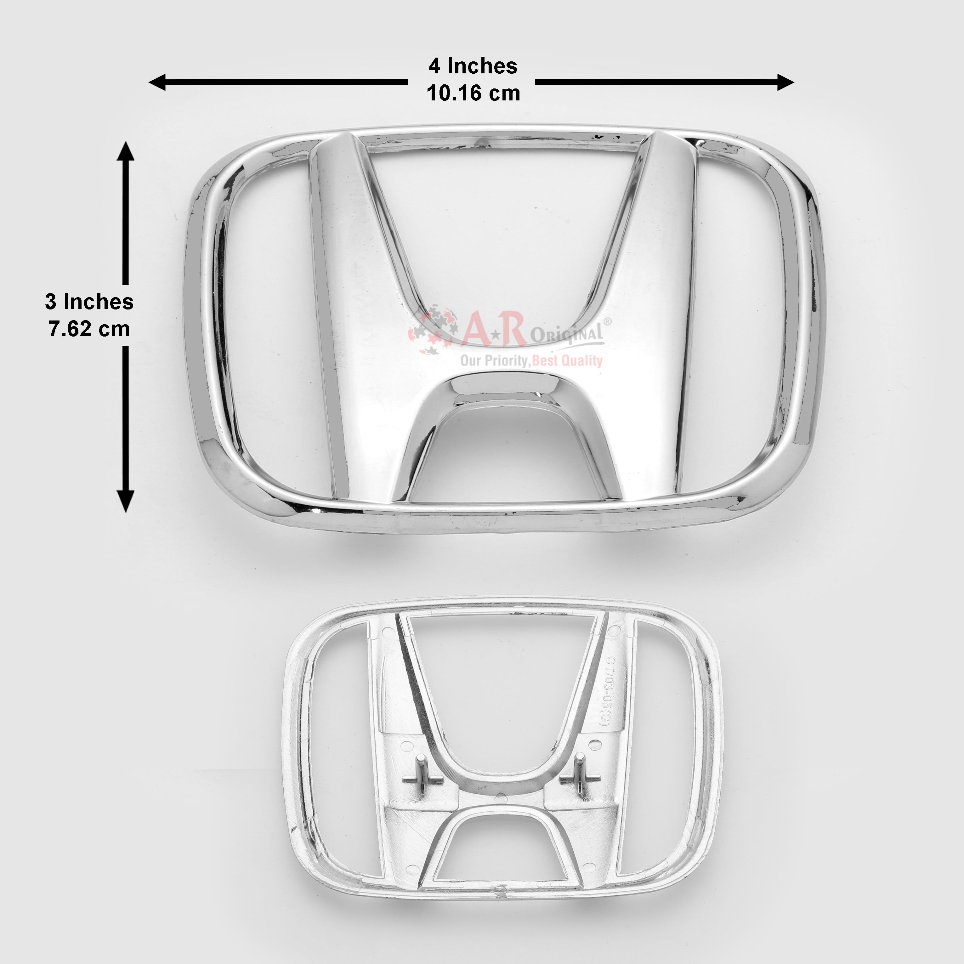 Honda Logo City 03-05 Grill 3x4inch-7.5x10cm Chrome LC Badge (2)