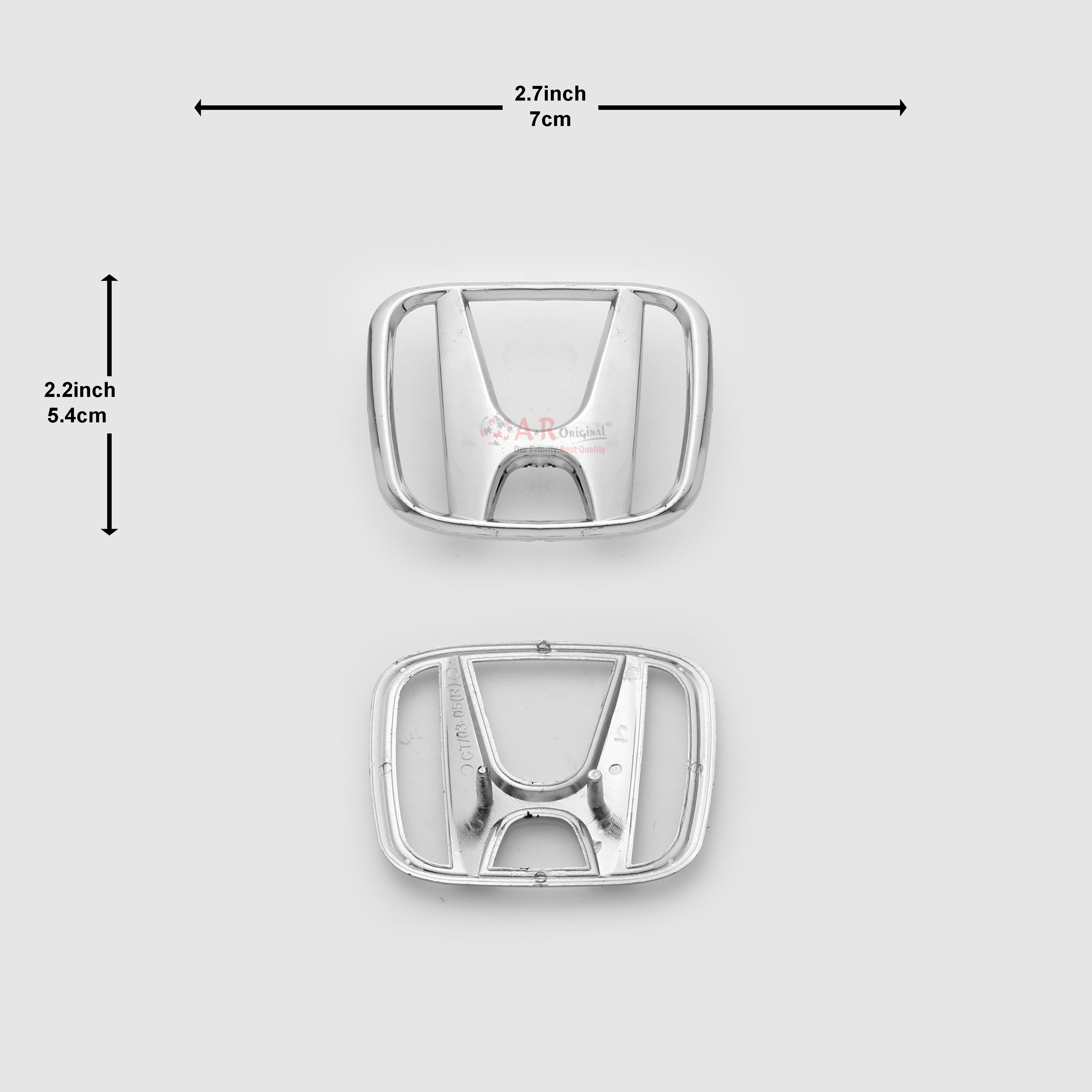 Honda Logo City 03-05 Rear 2.7inchx2.2inch-5.4x7cm Chrome LC Badge