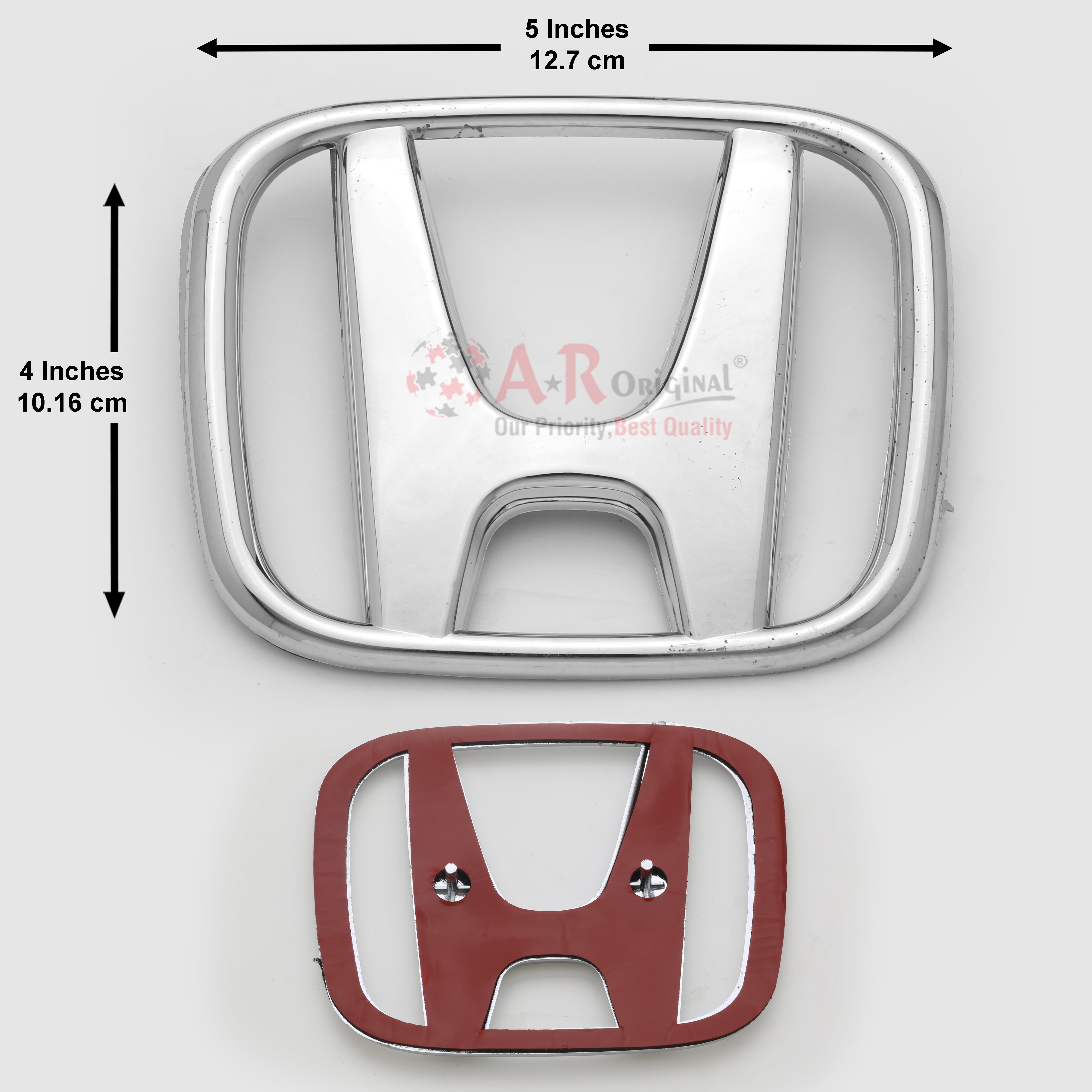 Honda Logo Civic 07-13 Grill 4x5inch-10x12.5cm Chrome IP Badge (2)