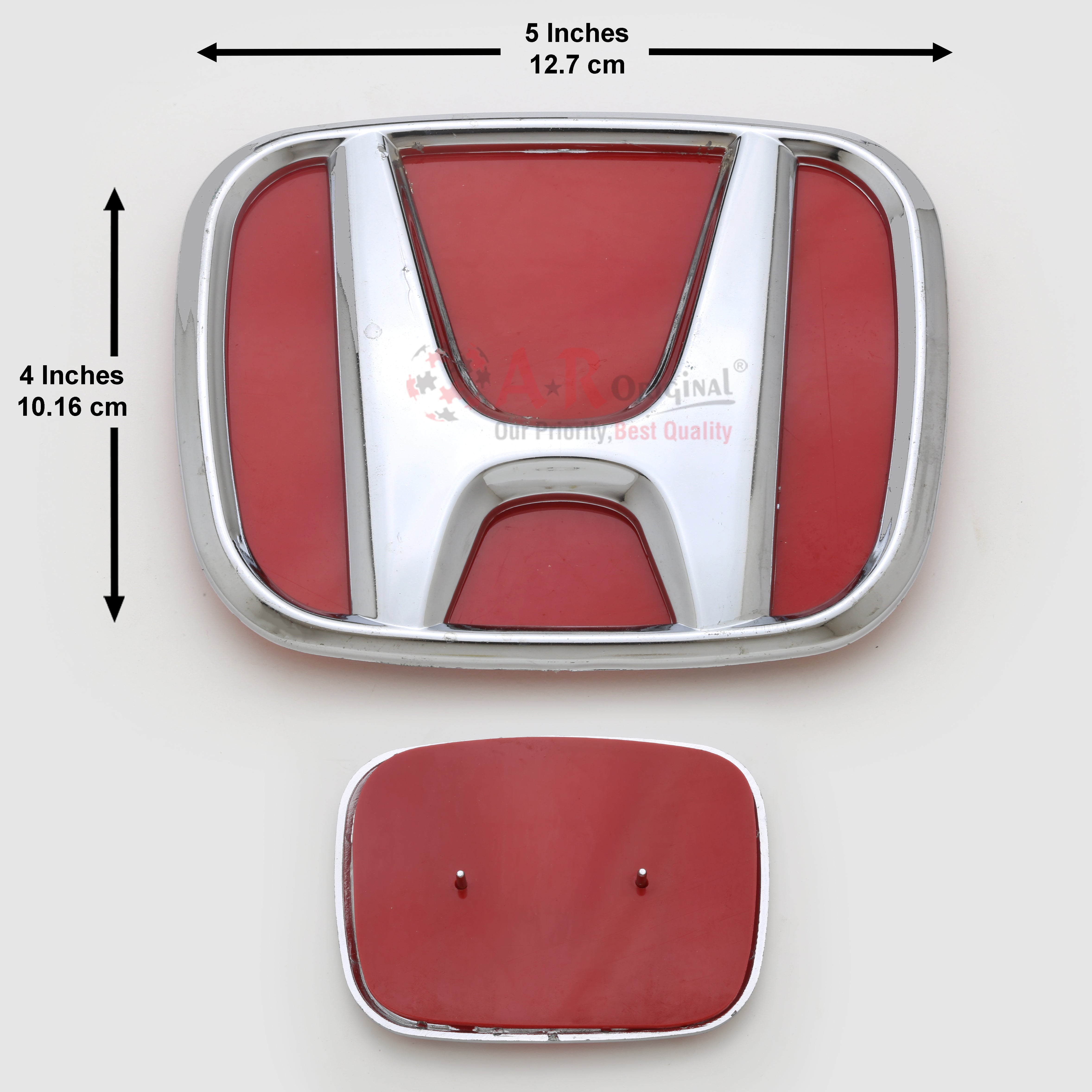 Honda Logo Civic 07-13  Grill (Red Acrylic Sheet) 4x5inch-10.12.5cm Chrome LC Badge