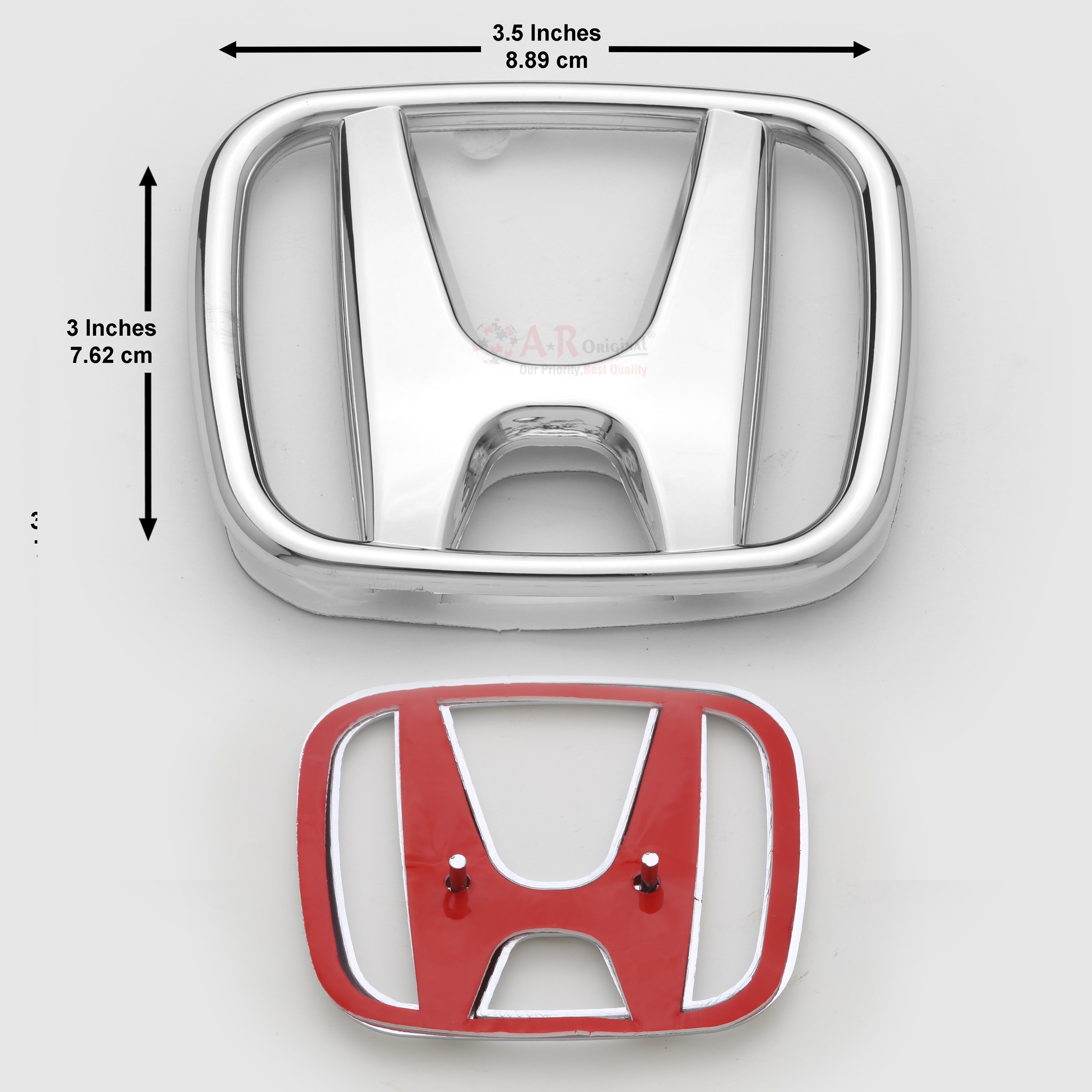 Honda Logo Civic 07-13 Rear 3x3.5inchx7.5x9cm  Chrome IP Badge (2)