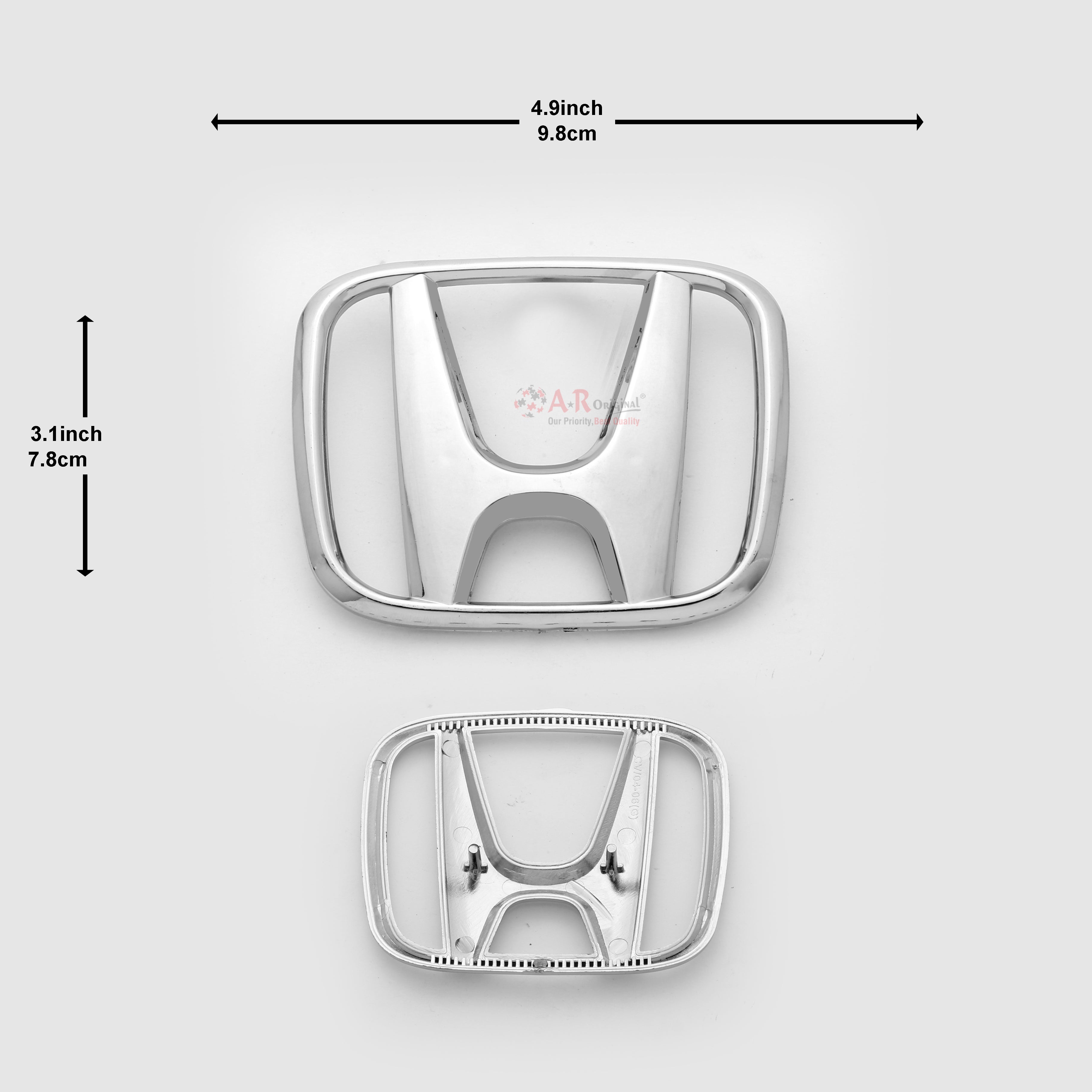 Honda Logo Civic 2004-2006 Front Grill 4.9inch,9.8cm-3.1inch,7.8cm Chrome LC Badge (2)